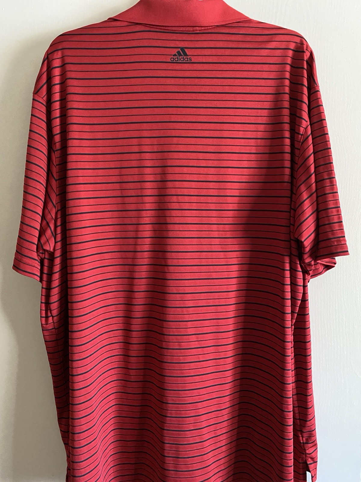 Adidas Climalite Mens Golf Polo Shirt Size 2XL Red with Back Stripes