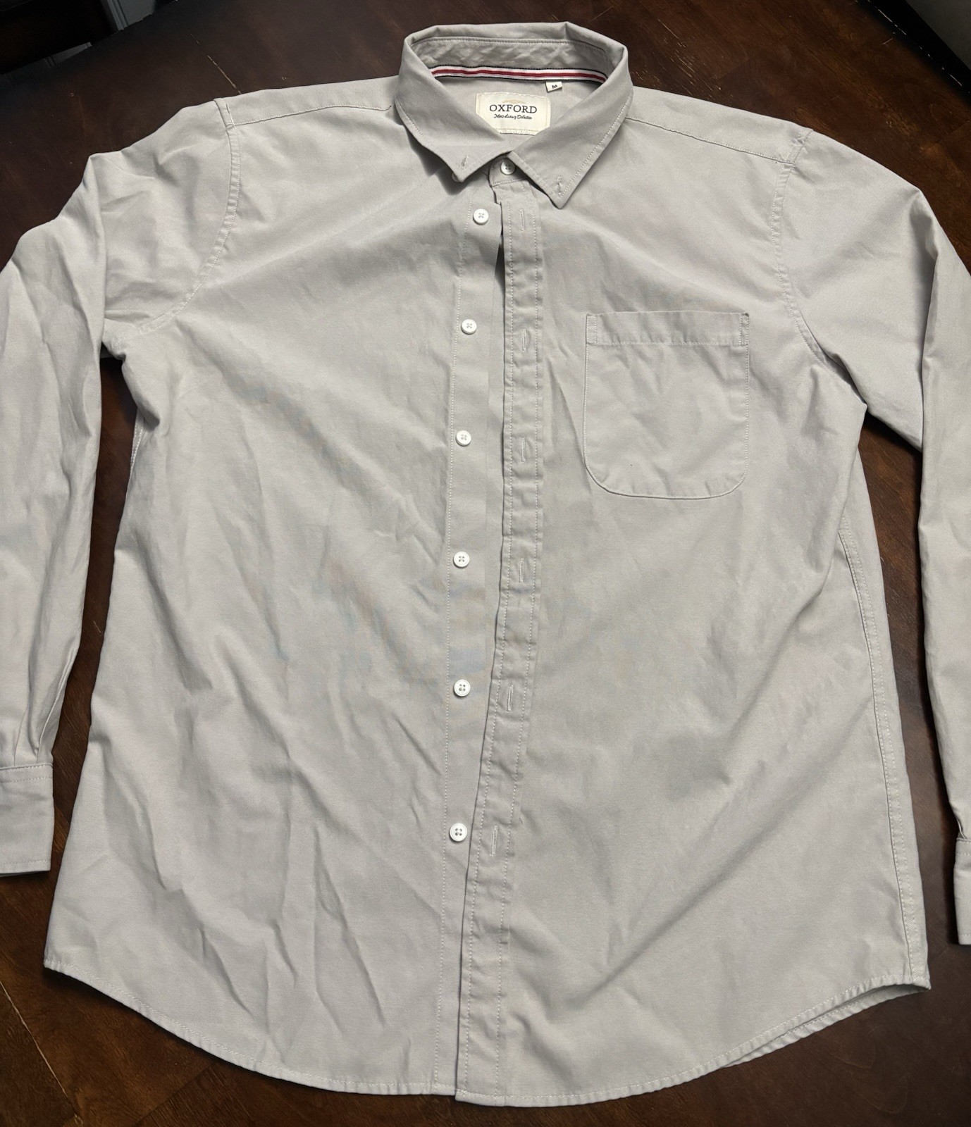 Oxford Designed In Italy Medium Light Gray Button Up