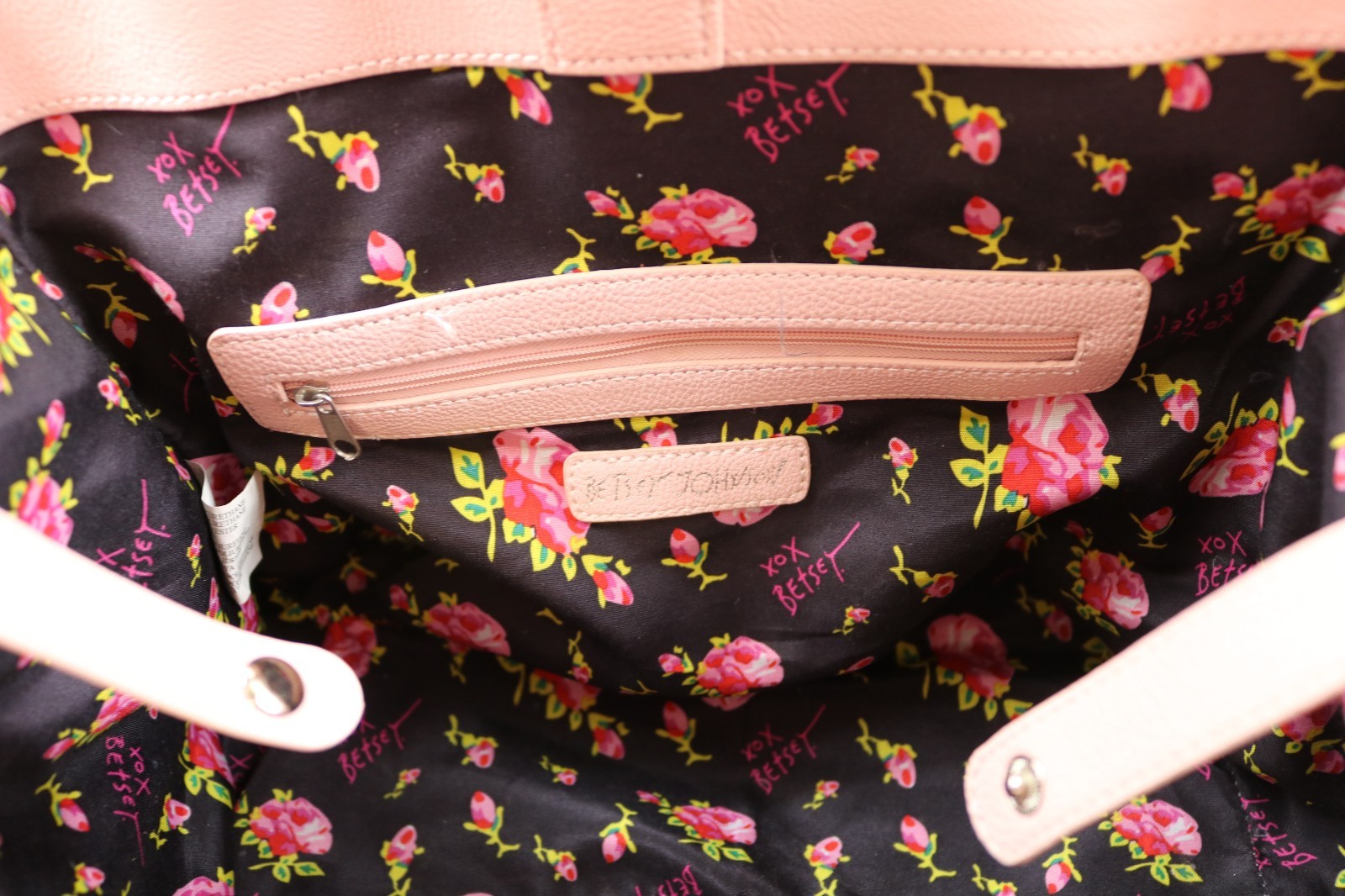 Betsey Johnson XO Mona Blush Heart Studded Handbag Crossbody
