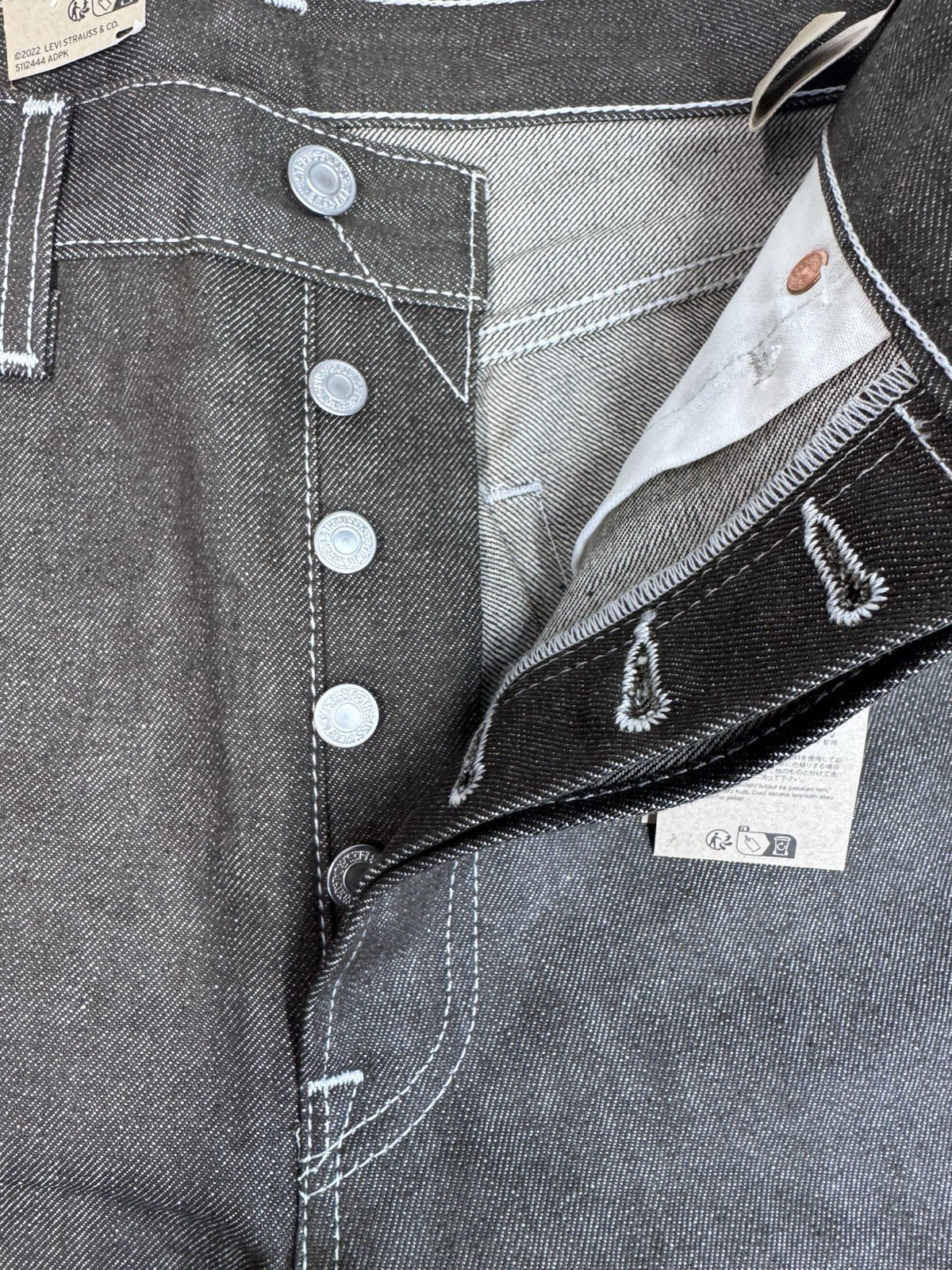 Levi’s 501 Original Shrink-to-fit Brown Button Fly Raw Denim, 30×30 NWT Men’s