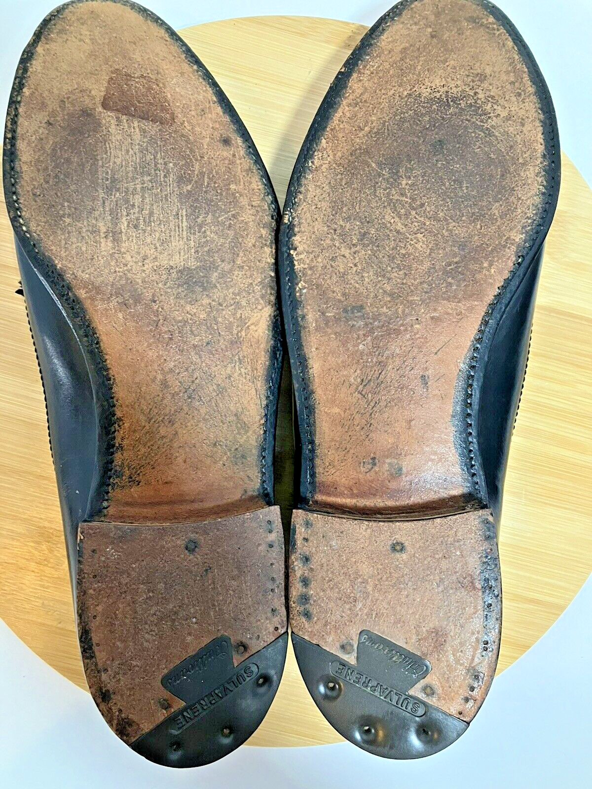 VTG Men’s FLORSHEIM Slip On Wingtip Tassel Loafers Black Leather 913306 SZ 11 C