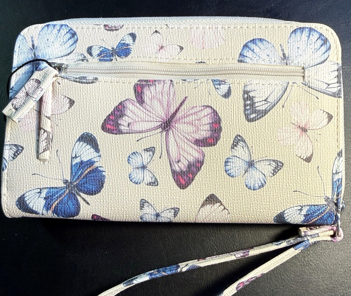 MUNDI Womans / CEO Clutch- Big Fat Wallet / Full Zip / BUTTERFLY / New