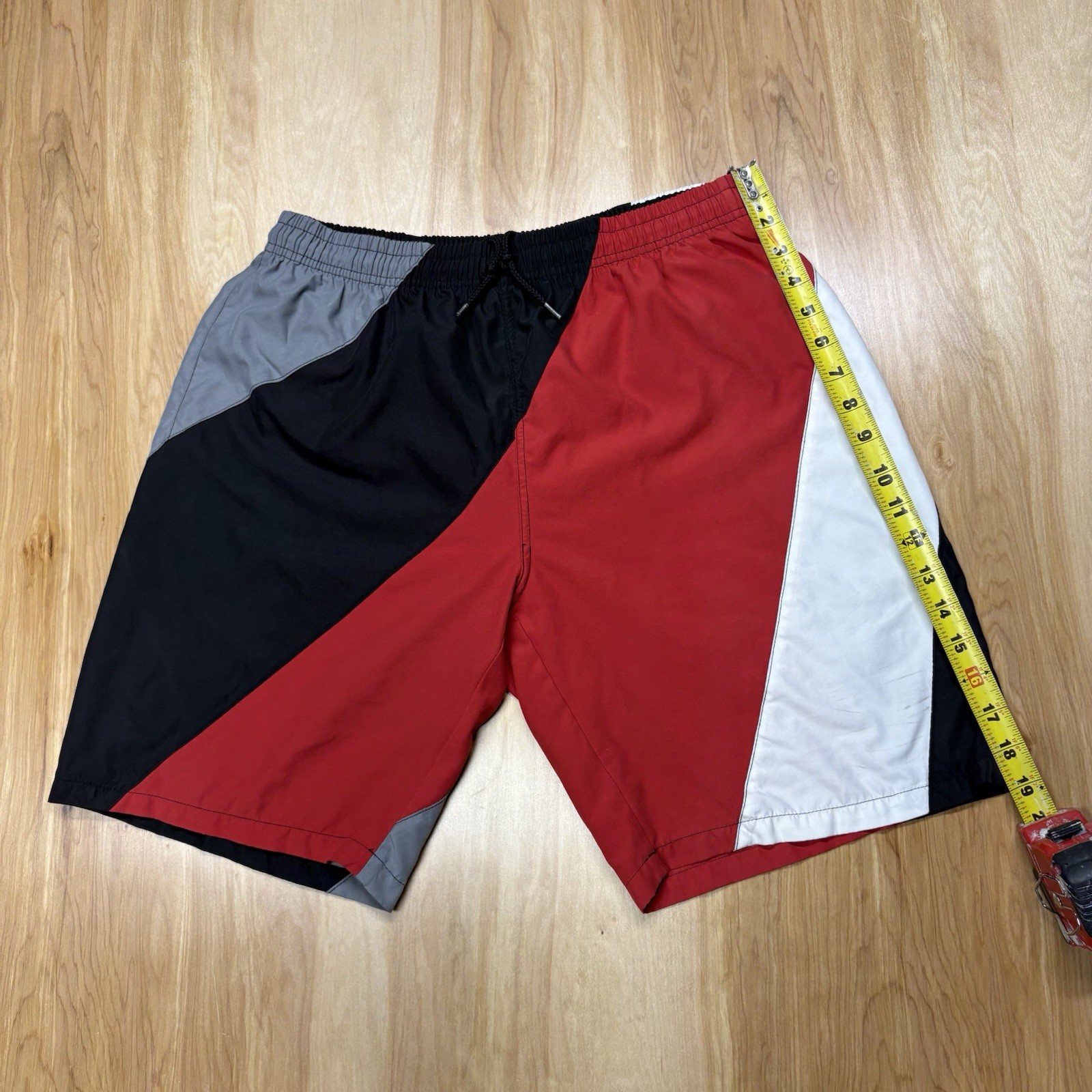 Baywatch Swimming Shorts- Medium- Red,white,Black,and Grey
