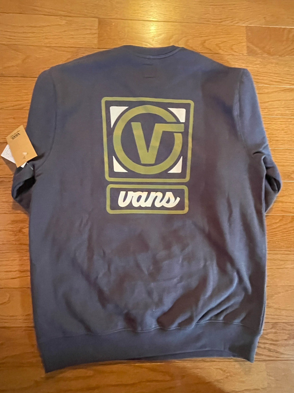 Vans Crew Sweatshirt Navy Classic Logo Pullover Men’s Size Large L NEW
