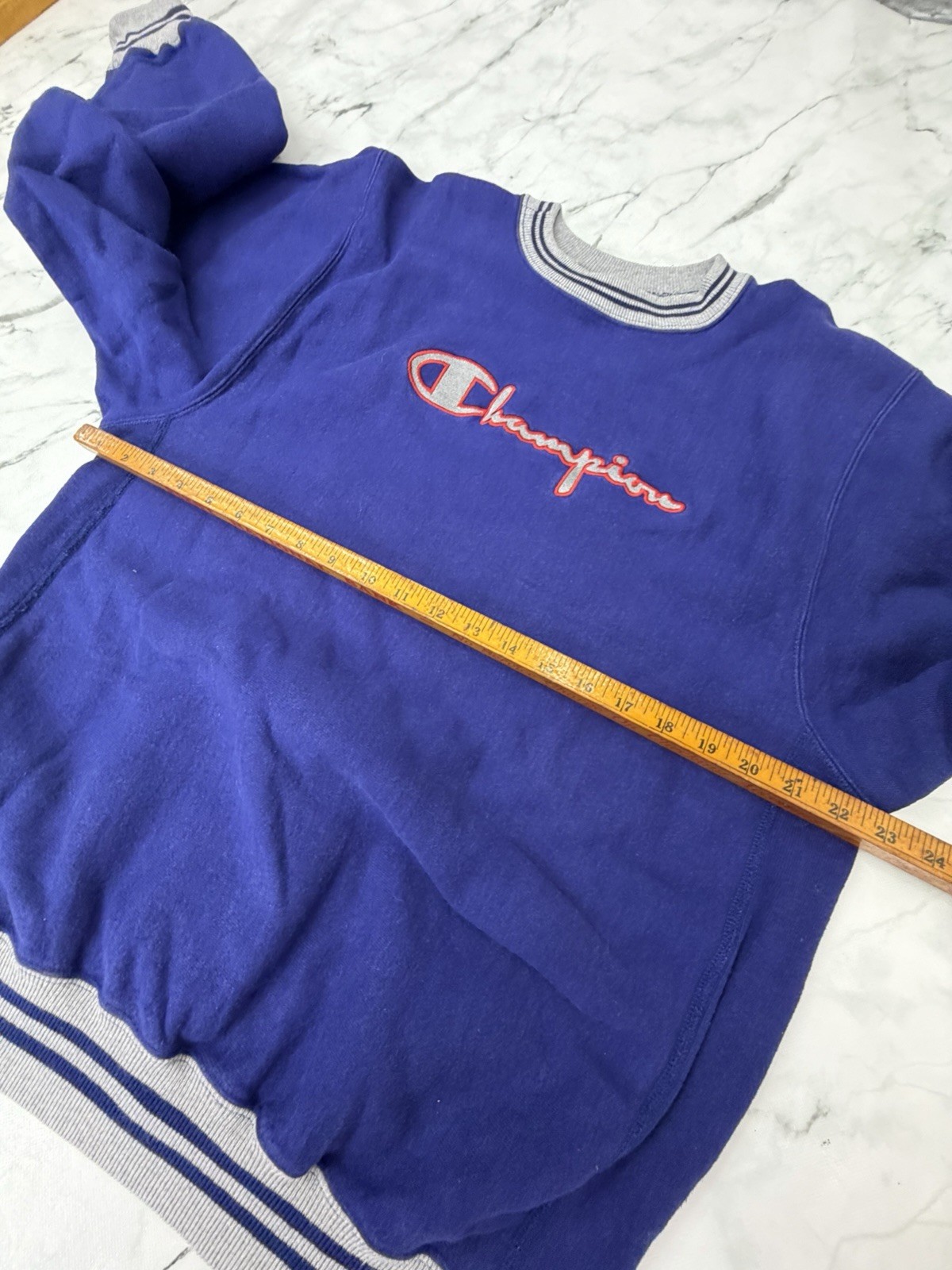 Vintage Champion Reverse Weave Sweatshirt Mens XL Blue Grey Crewneck USA 90s