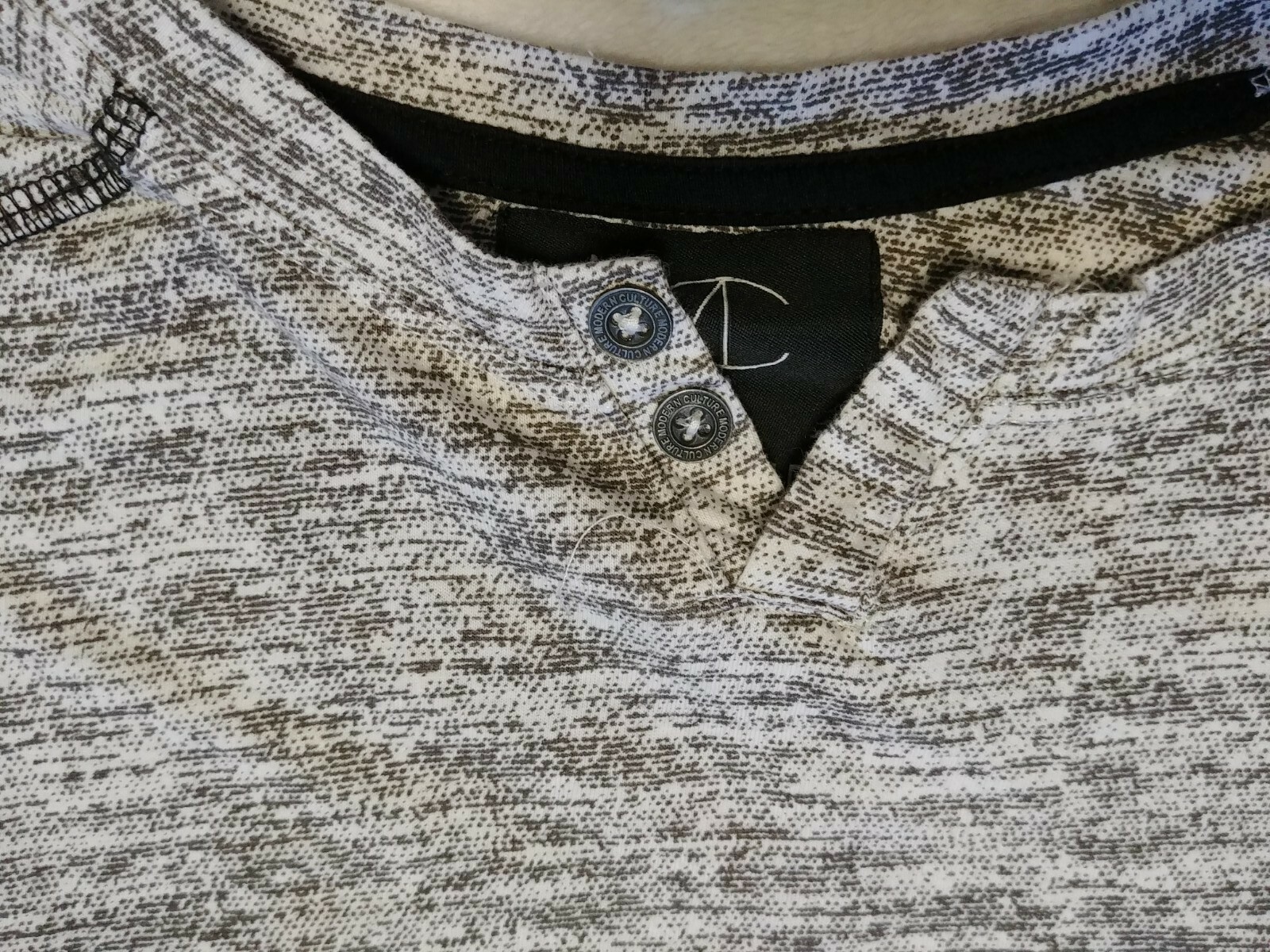 Modern Culture Mens Long Sleeve Henley Tshirt Heather Gray XL Comfy Casual