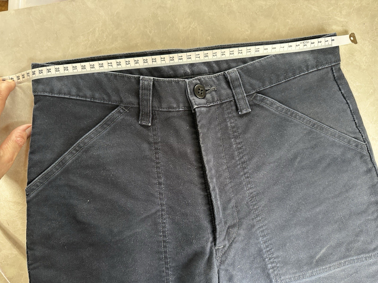 BLUE BLUE Hollywood Ranch Market Baker Work Pants Navy Cotton W30x27 Japan