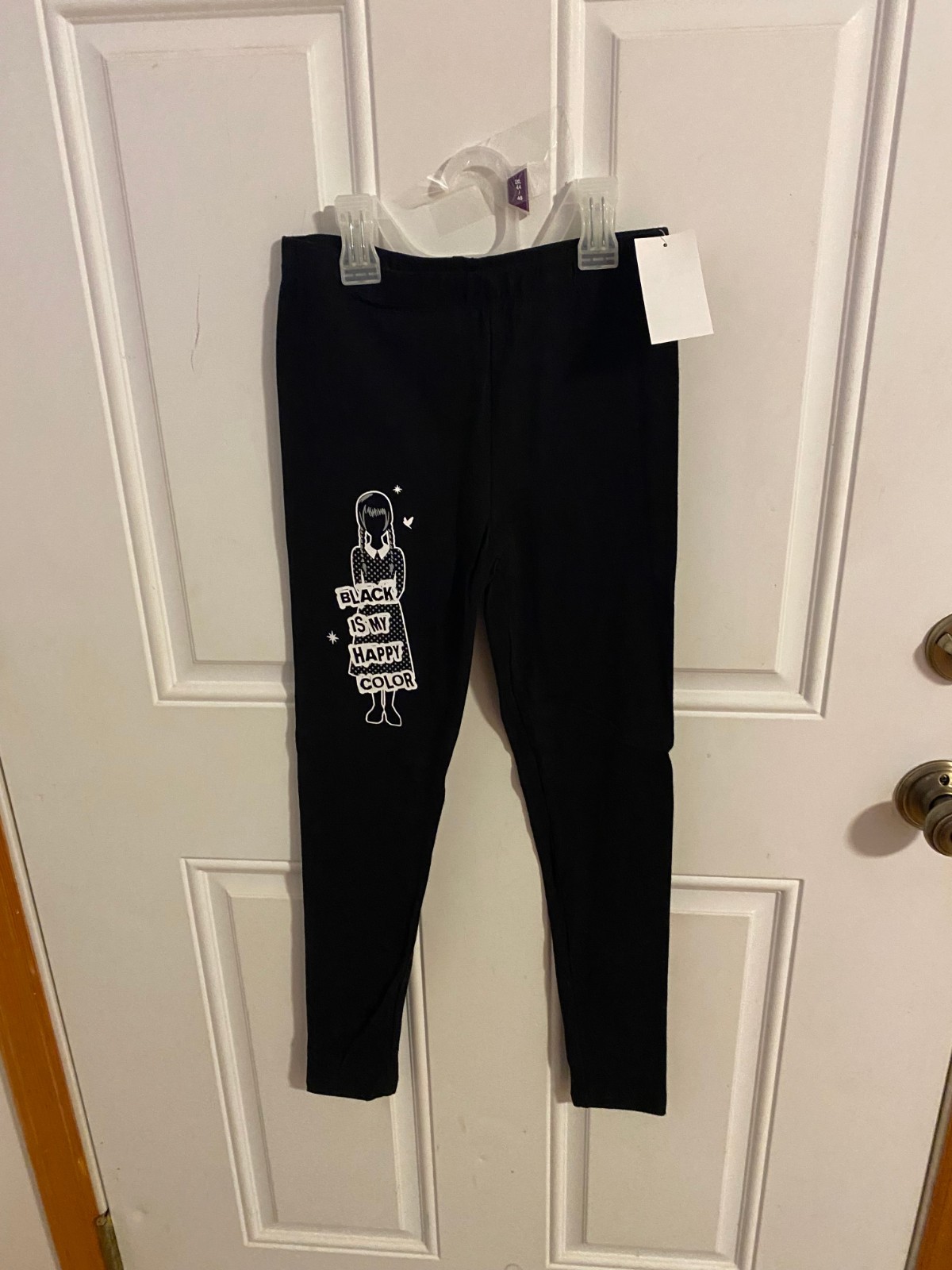 BRAND NEW GIRL’S SIZE LARGE 10-12 WEDNESDAY (BLACK IS MY HAPPY COLOR) LEGGINGS