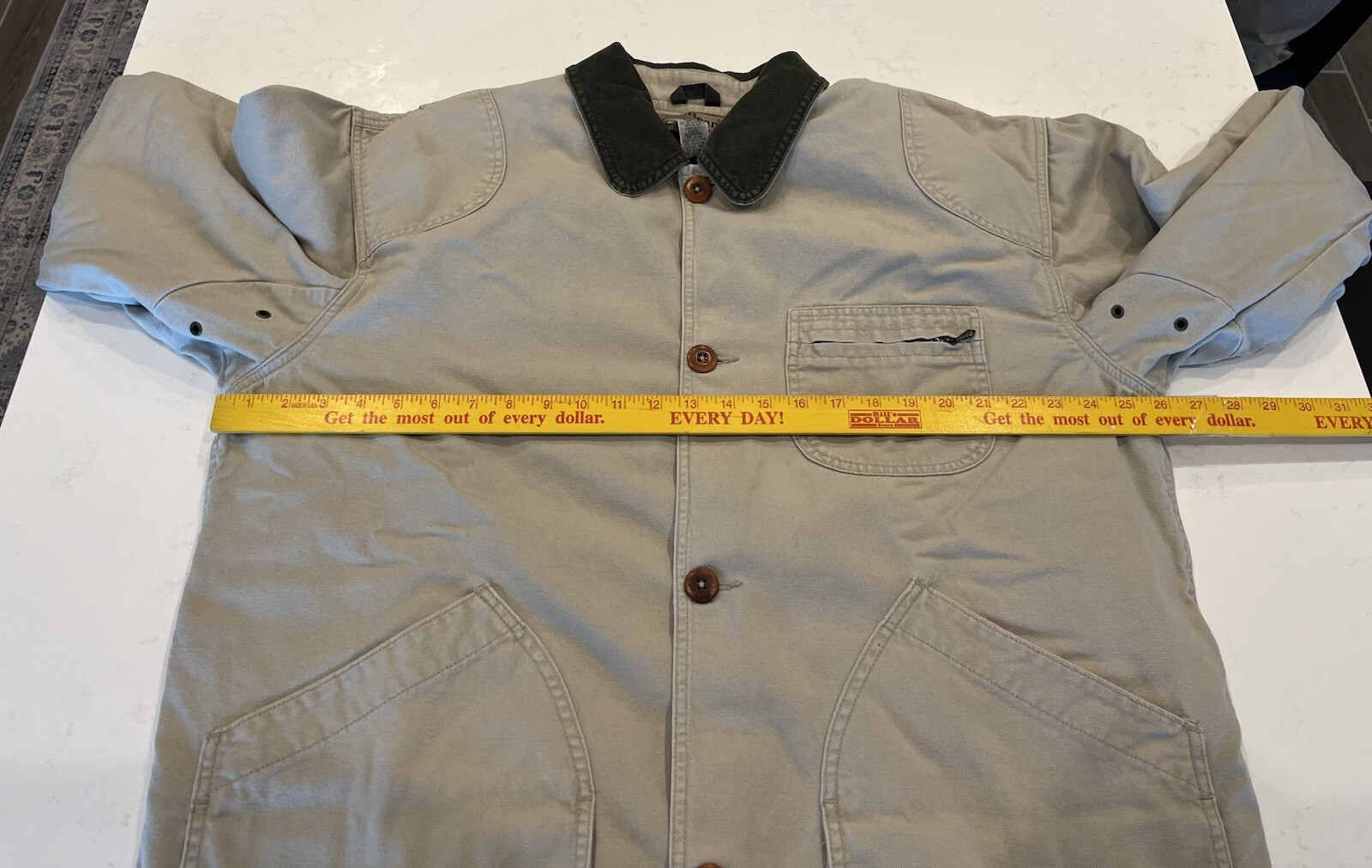 Vintage LL Bean Jacket Coat Chore Barn Primaloft Removable Lining Tan XL