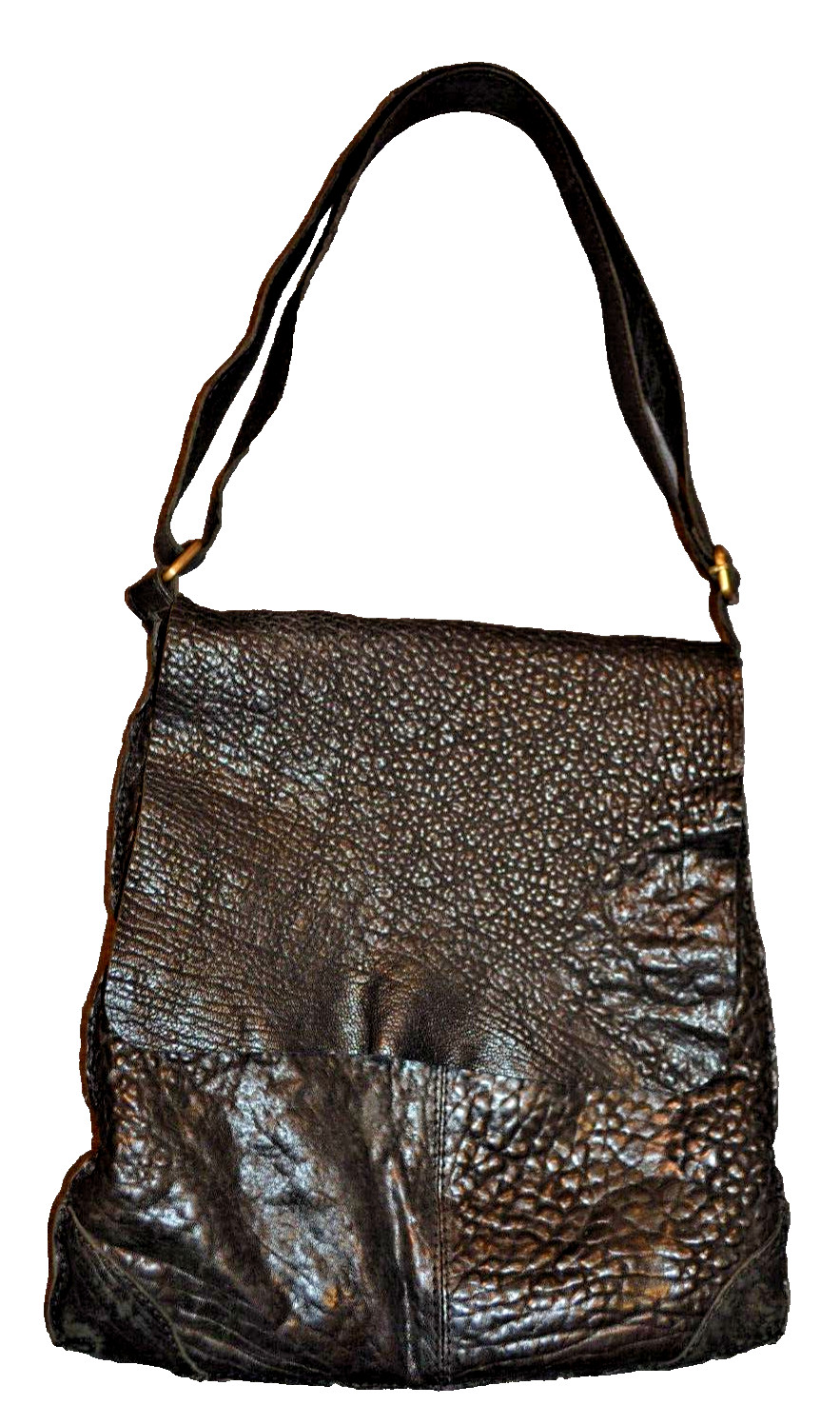 Maxon Collection Nappa Leather Black Leather Bag Crossbody Tote Italy 13″x12″
