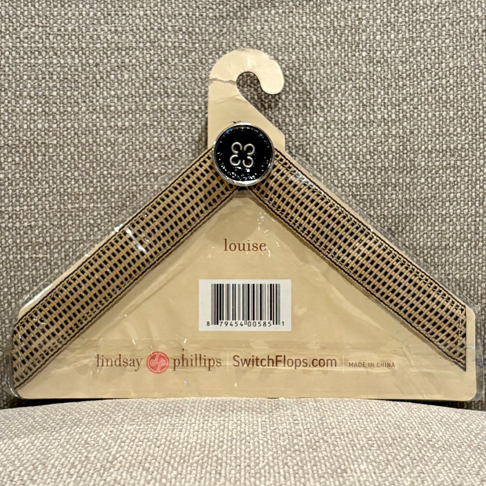 Switch Flops Lindsay Phillips Interchangeable Straps Louise LARGE Tan Black NEW
