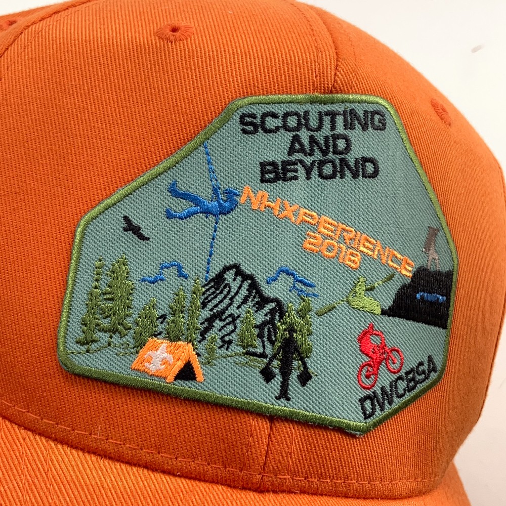 Scouting and beyond NHxperience 2018 DWCBSA orange baseball cap flex fit