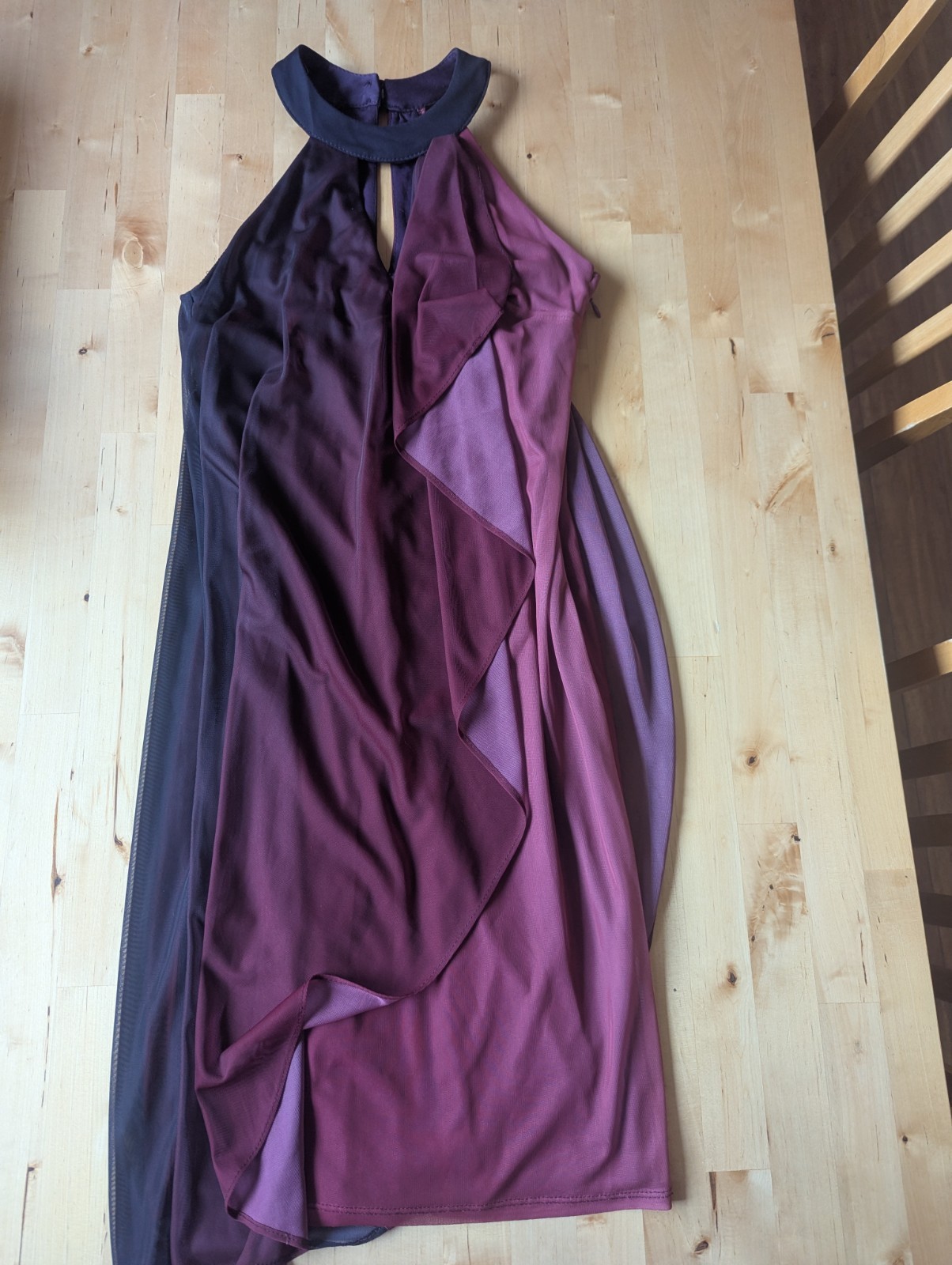 Le Chateau Knit Halter Ruffle Orchid / Purple Ombre Dress Size XXS