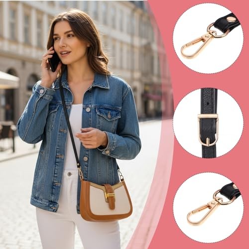 Black Purse Straps Replacement,41-47 in Adjustable Crossbody Bag Strap,0.47in