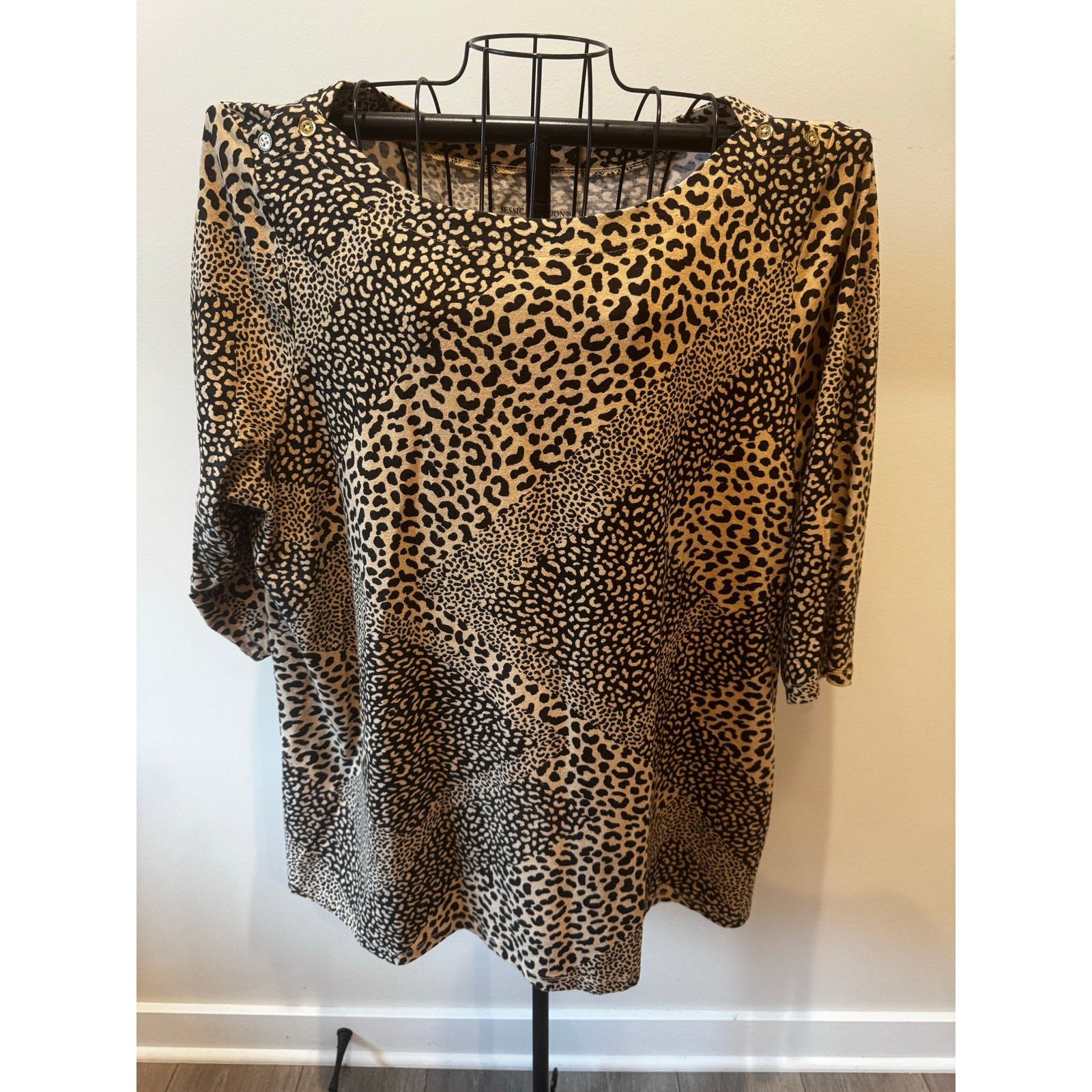 Jessica London Women’s Plus 26/28 Animal Print Top