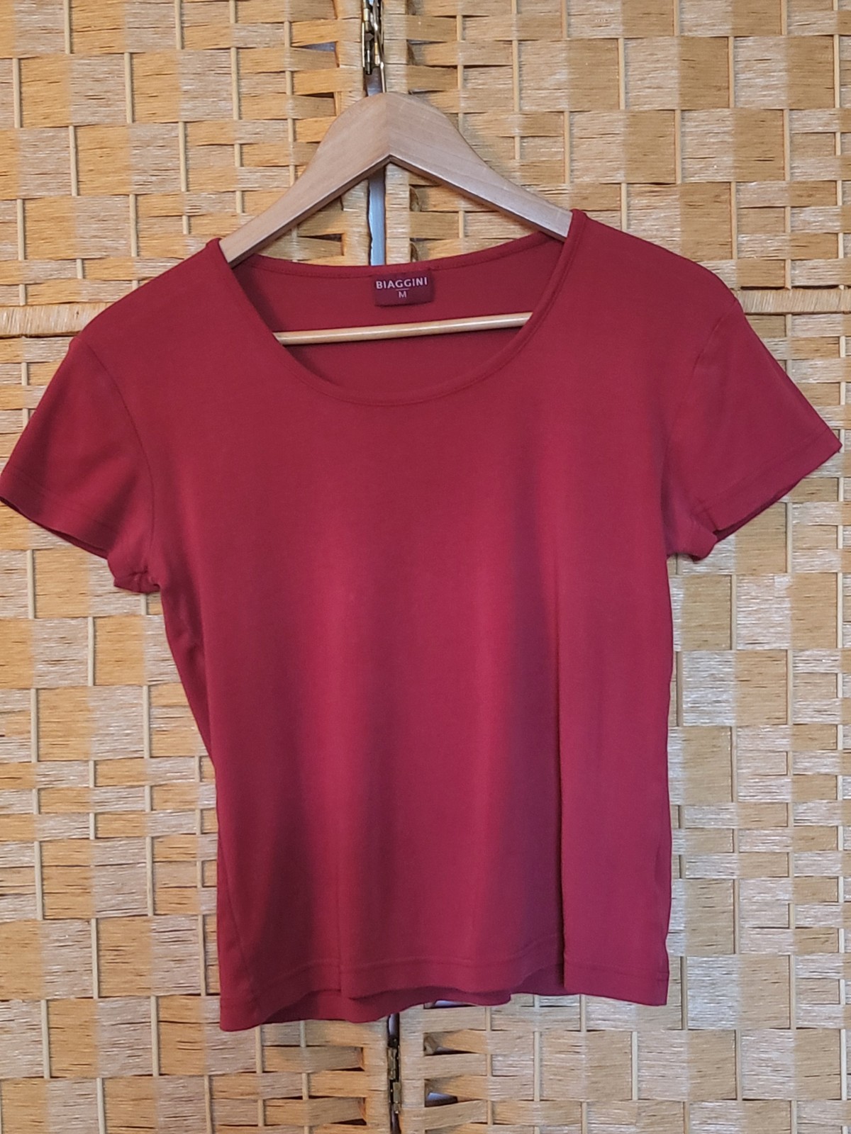 Biaggini Women’s 100% Baumwolle Cotton Red Short Sleeve T-Shirt Size M