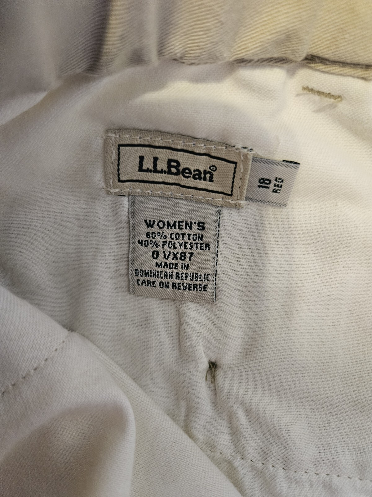 L.L. Bean 18 Reg Khaki Pants