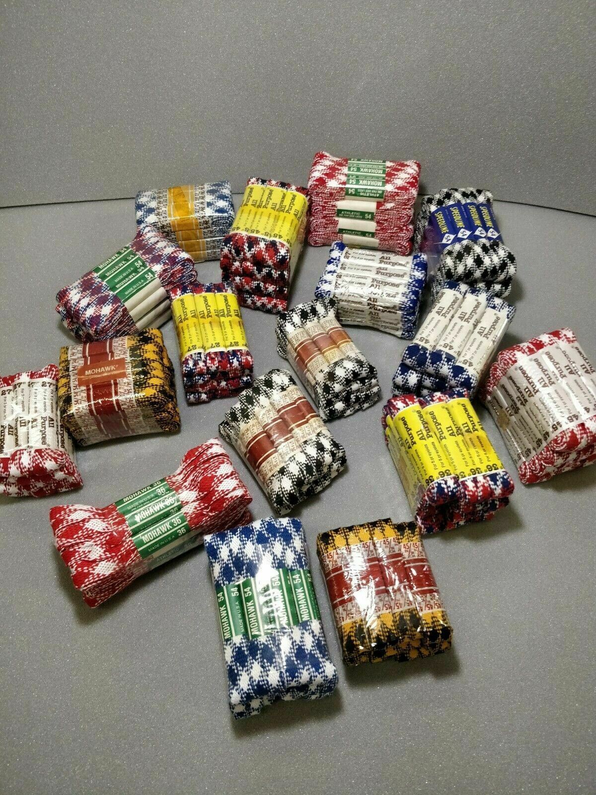 12 pair pack Plaid Sneaker/Shoe Laces assorted colors & sizes