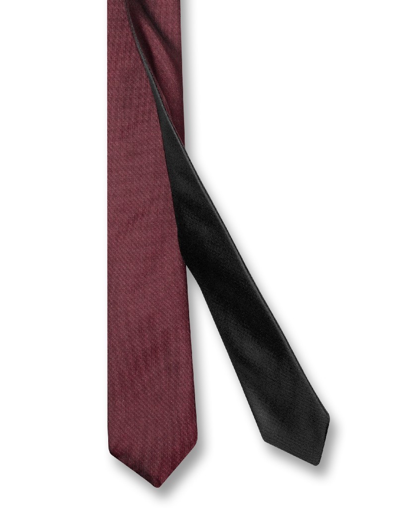 Biagio TWO-SIDED NeckTie Solid BURGUNDY and BLACK Mens Neck Tie