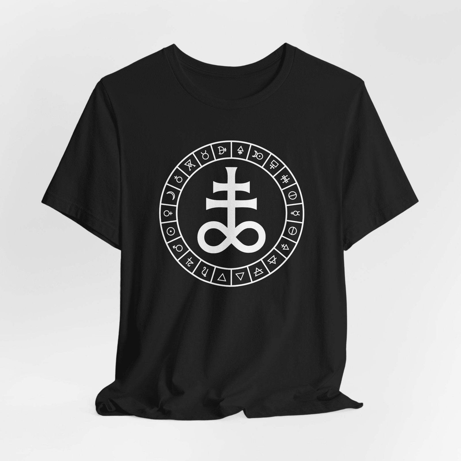 Leviathan Cross Alchemical Occult T-Shirt | Brimstone Symbol Tee Shirt Design