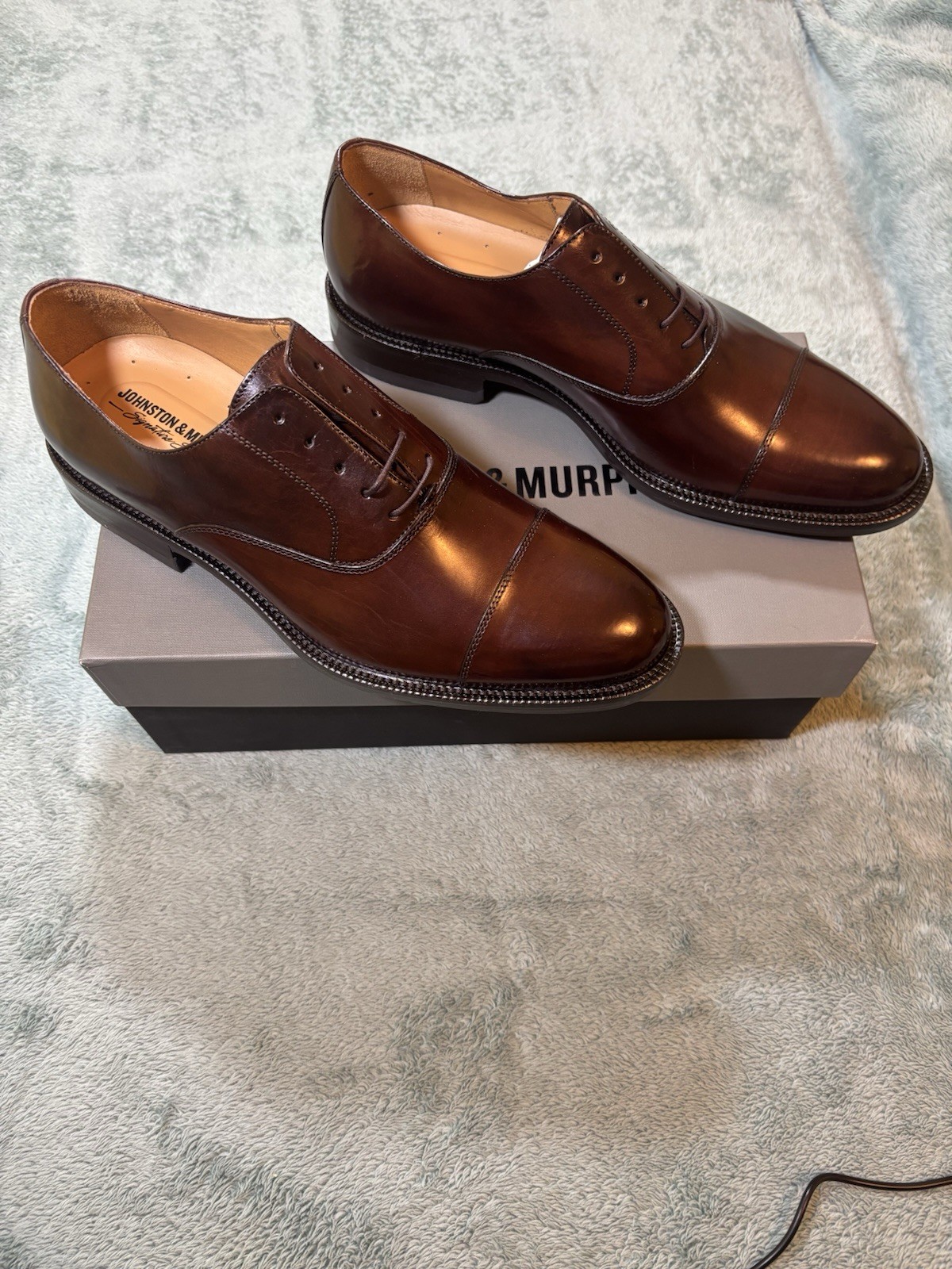 Johnston & Murphy Dawson Cap Toe Oxford Dark Brown Leather Men’s 9.5 M