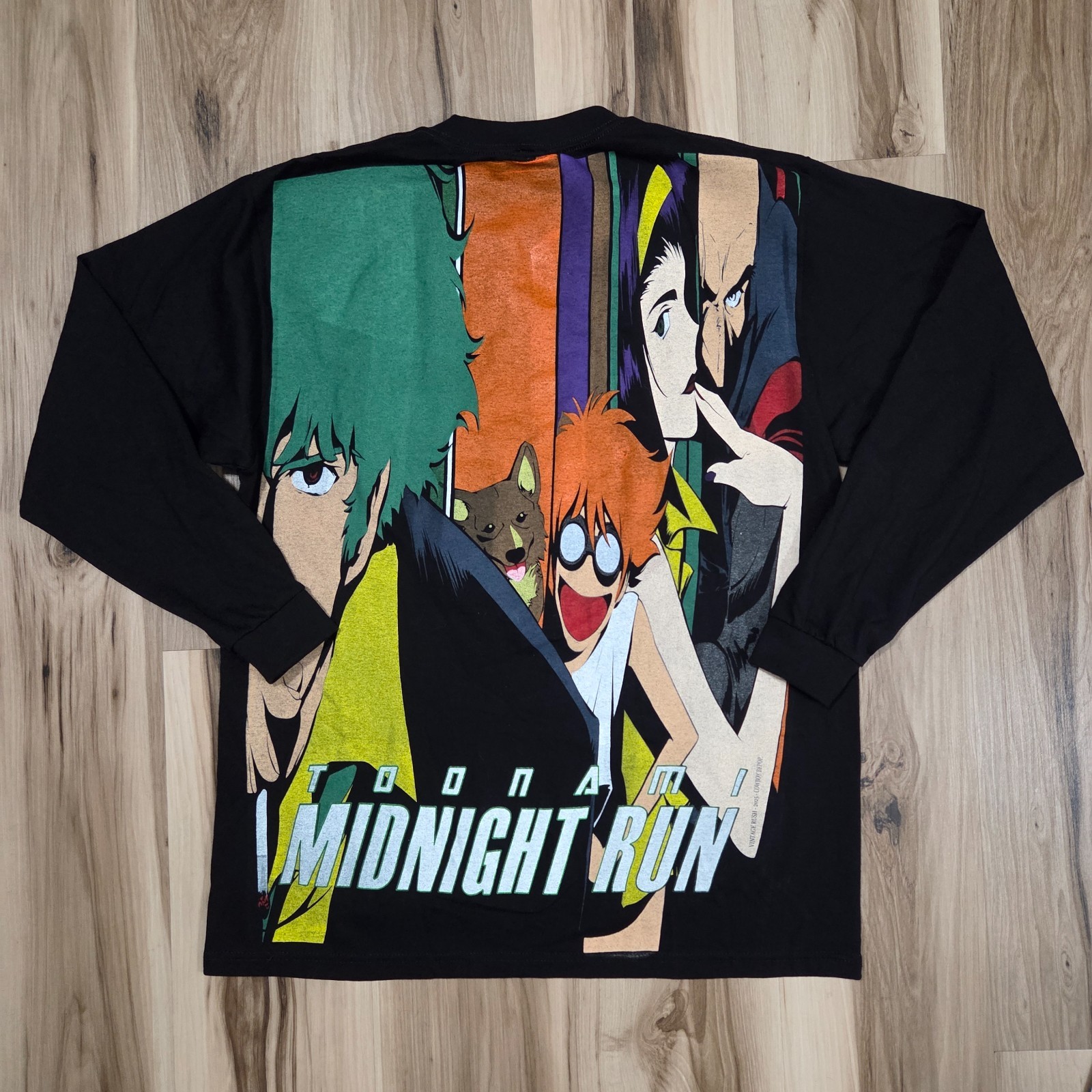 Cowboy Bebop T Shirt Size L Black Bootleg Vintage Rush Anime Adult Swim
