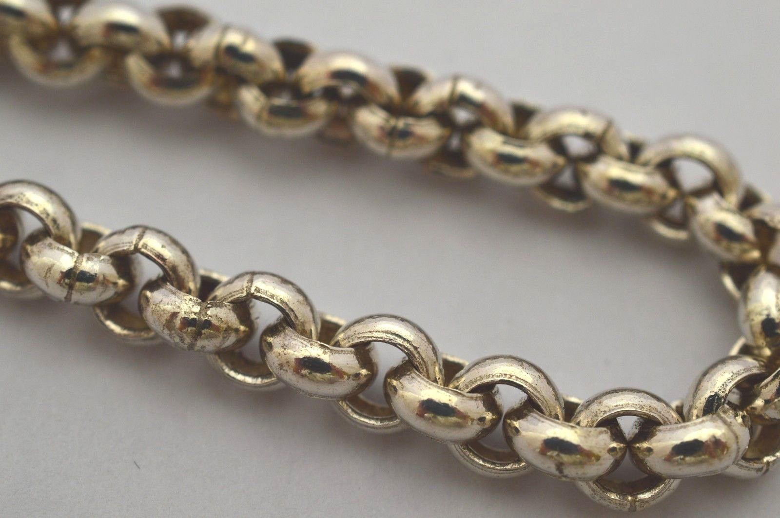 Solid 925 Sterling Silver Rolo Link Chain Bracelets. 12/13g, 21/22cm, 7.8./8.3″