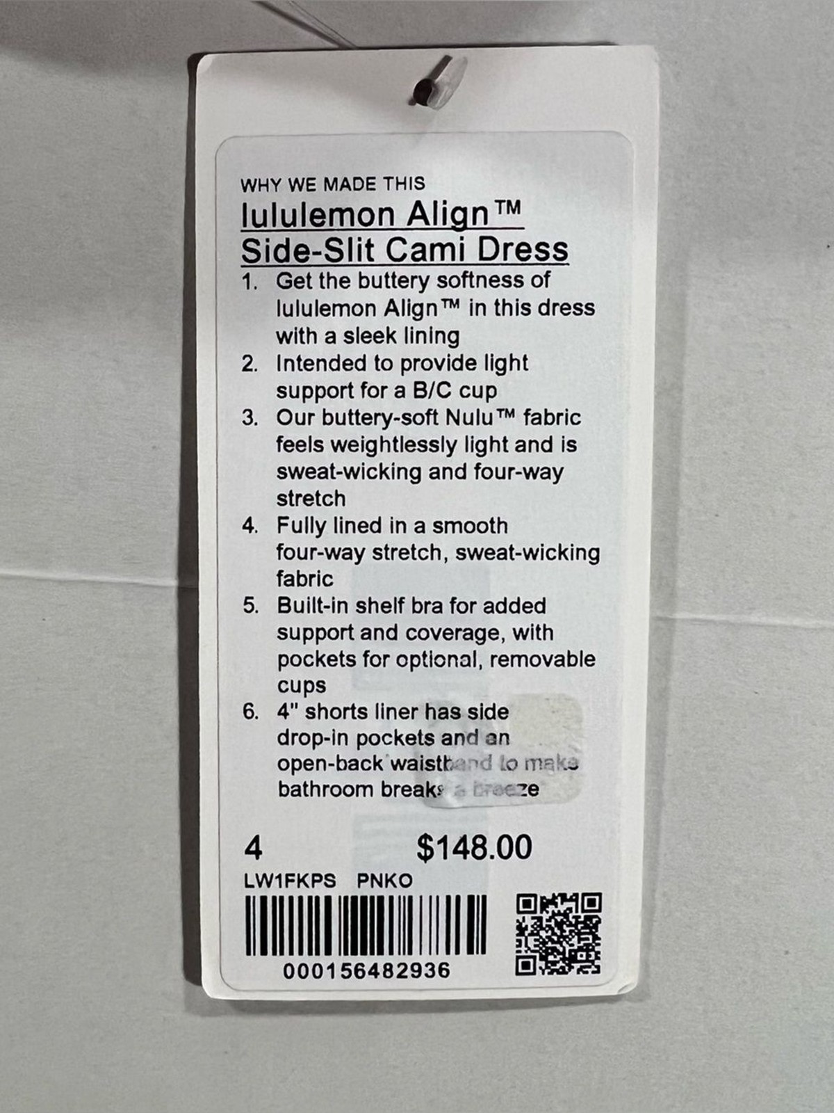 Lululemon Align Side Slit Cami Strap Dress Pink Organza Dress Women’s Size 4