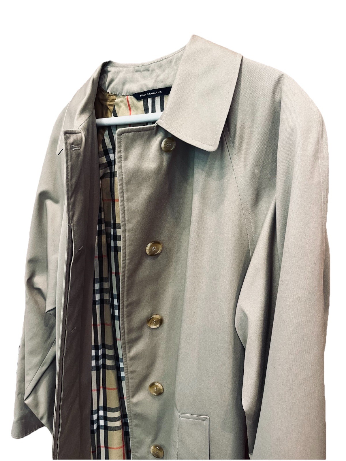 Vintage Authentic Burberry London Mini C99B Size 14R US-12 Beige Overcoat Lined