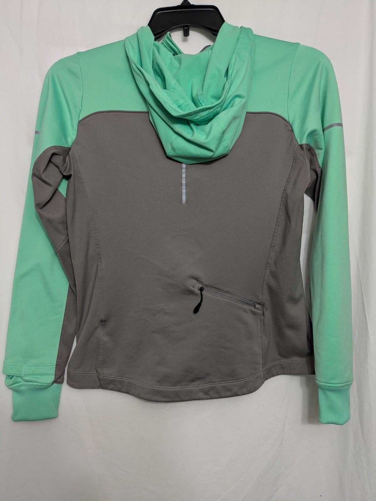 Nike Dri-Fit Hoodie Gray Mint Green Half Zip Pullover Women’s M Running Workout