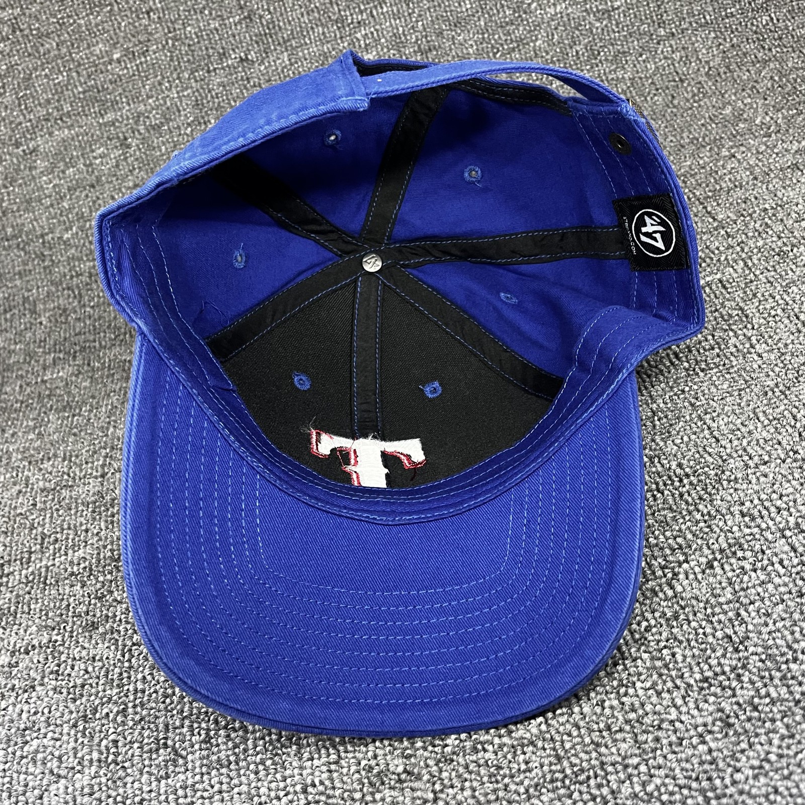 ’47 Brand Texas Rangers Strapback Cap Blue Curved Brim MLB Hat