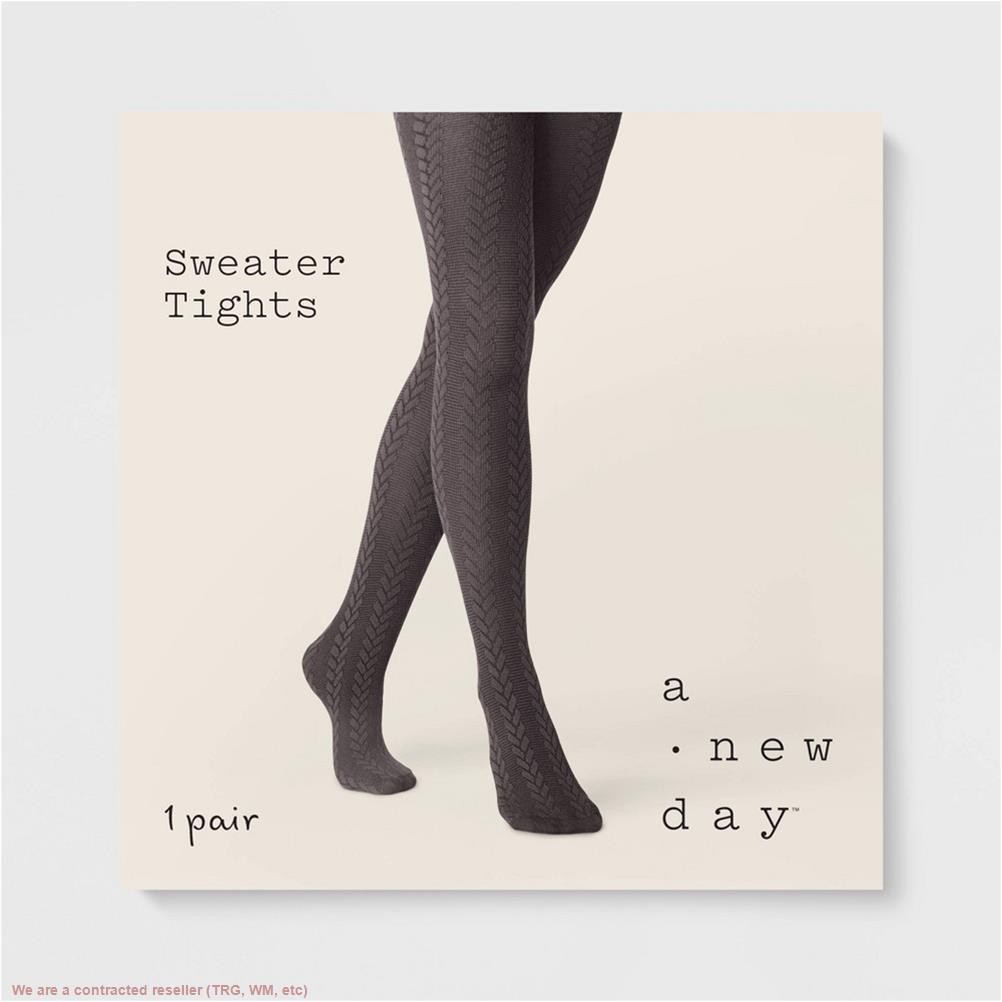 Women’s Braided Cable Sweater Tights – Charcoal/Black 1X/2X *SEE DEAL!!!*