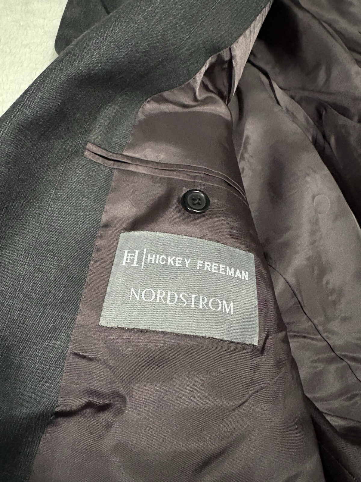 Hickey Freeman Loro Piana Men’s Gray Wool Sport Blazer Jacket Size 46R 2 Button