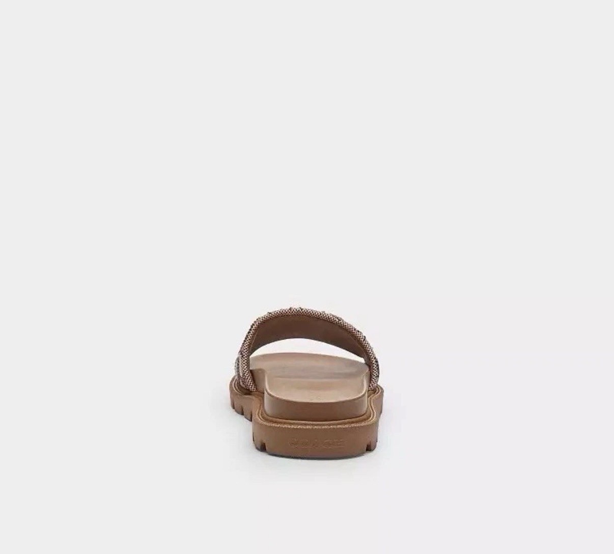 Size 7W – Coach Brynn Slide Sandal In Crystal Signature Jacquard CEF53