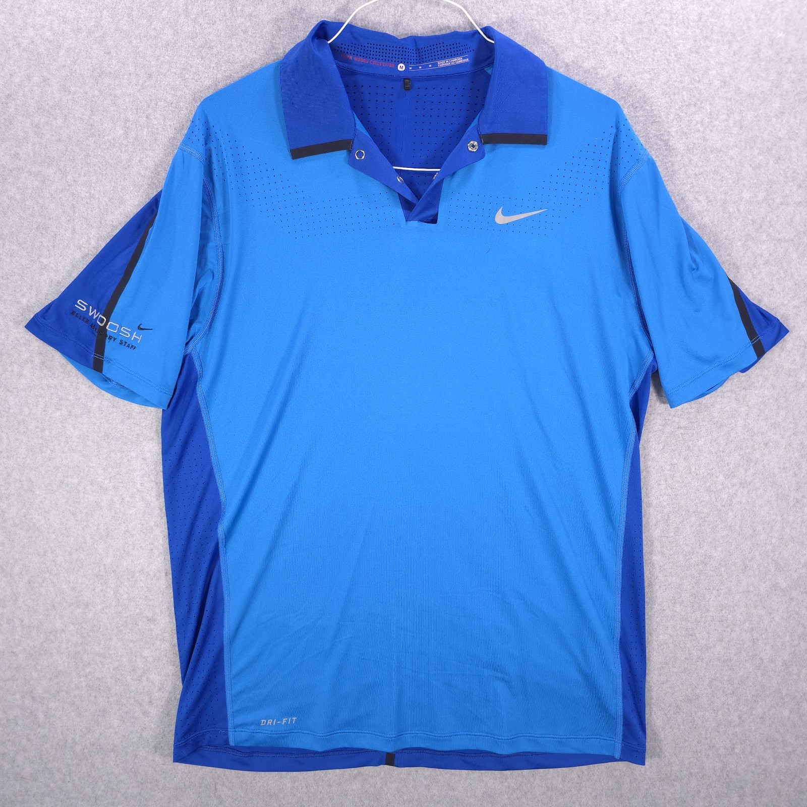 Nike Tiger Woods Golf Perforated Swoosh Advisory Staff Polo Shirt Mens Medium
