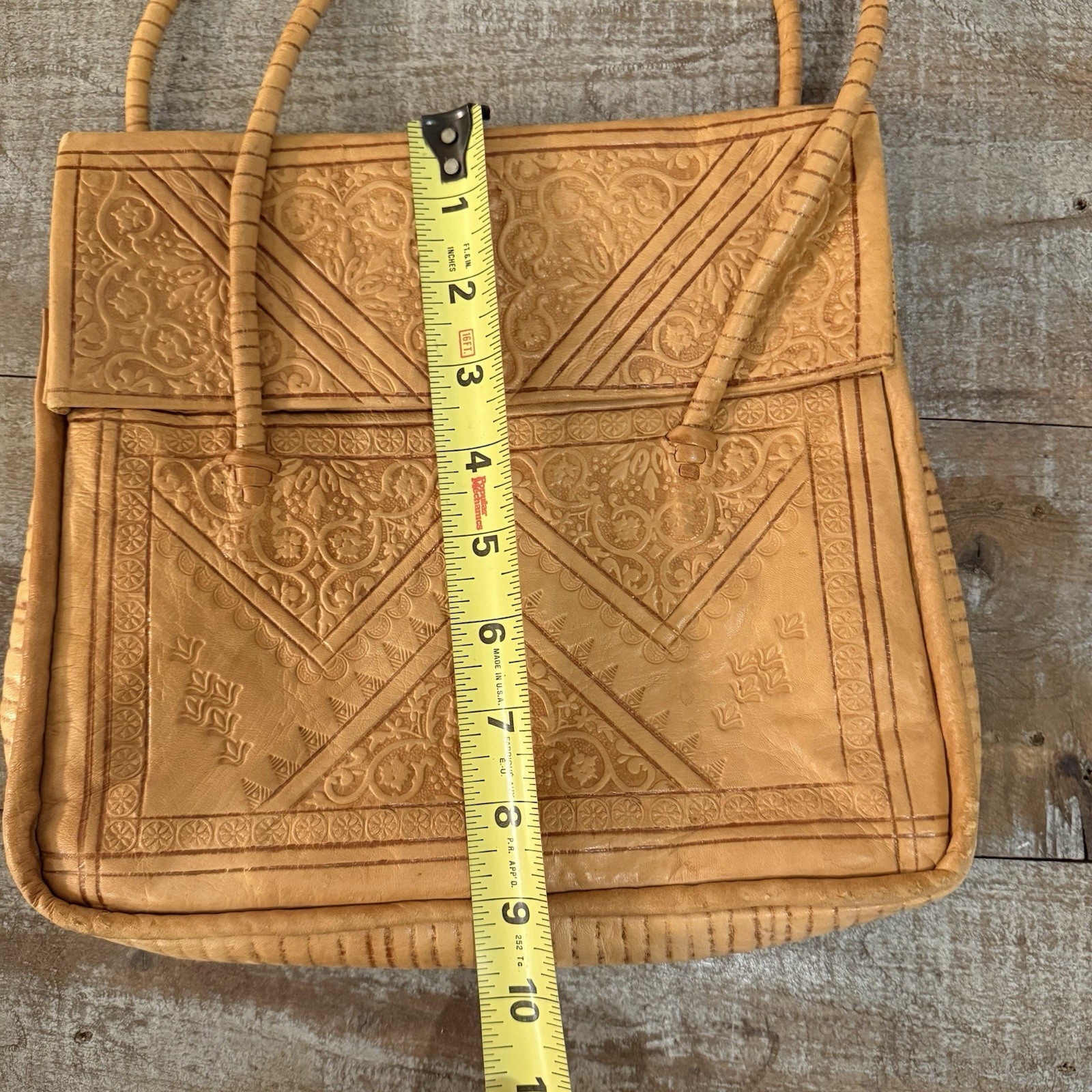 Morocco hand-tooled leather shoulder Kasbah bag Western Bohemian Hippie