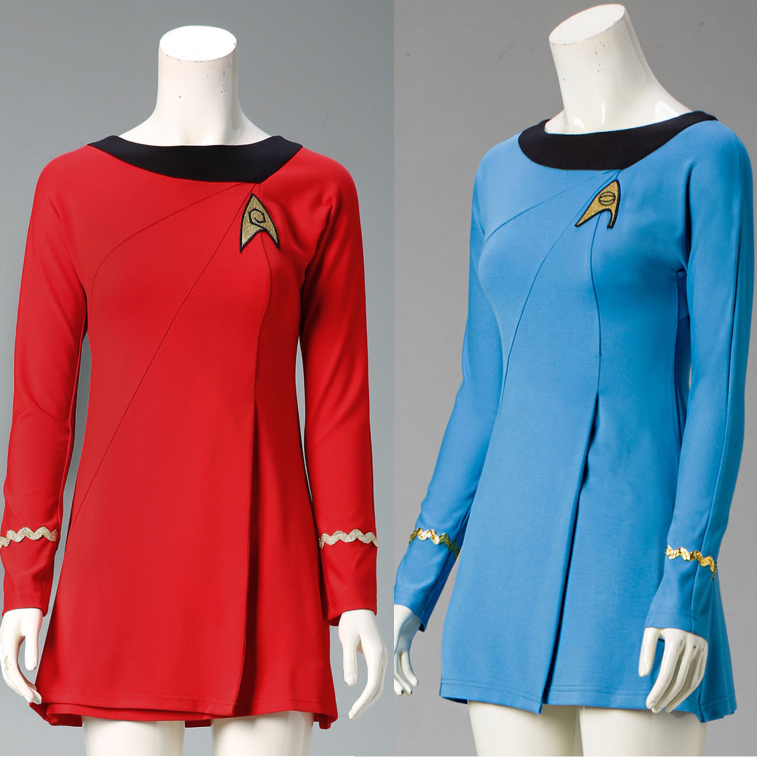 Classic TOS Blue Uniform Female Duty TOS Red Dress Halloween Costumes