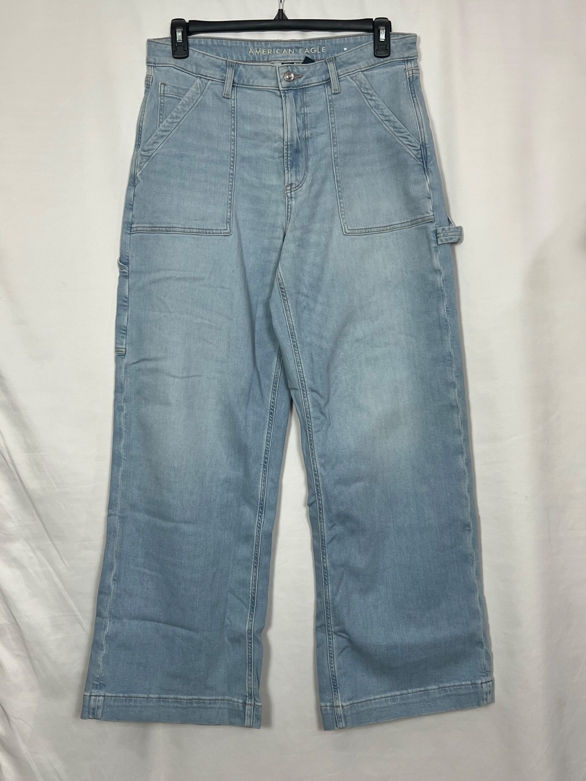 American Eagle Women’s Dreamy Drape Stretch Baggy Wide-Leg Jeans Size 12 Reg 31W