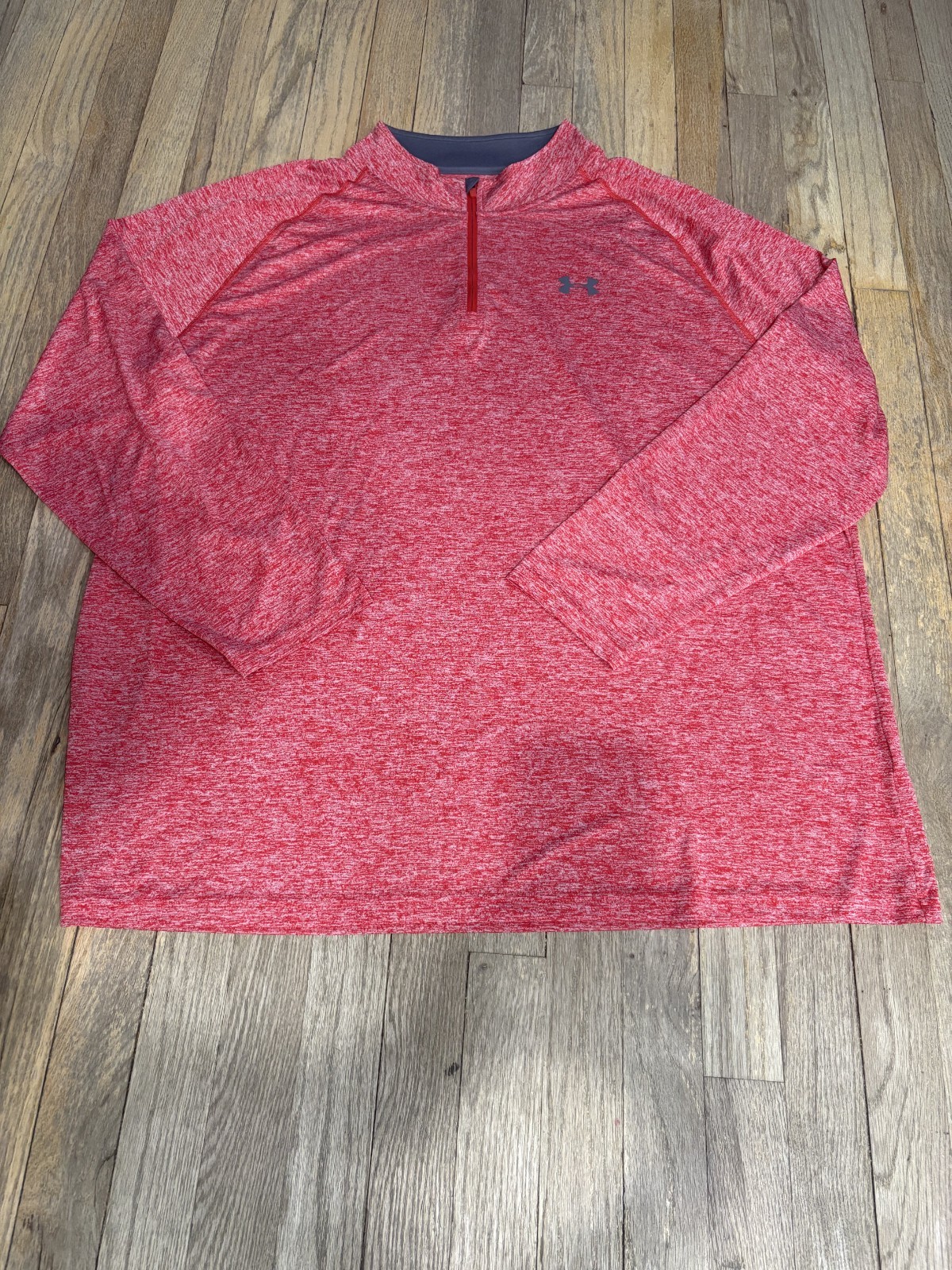 Under Armour HeatGear Quarter Zip Pullover Red Heather Men’s 3XL Loose Fit
