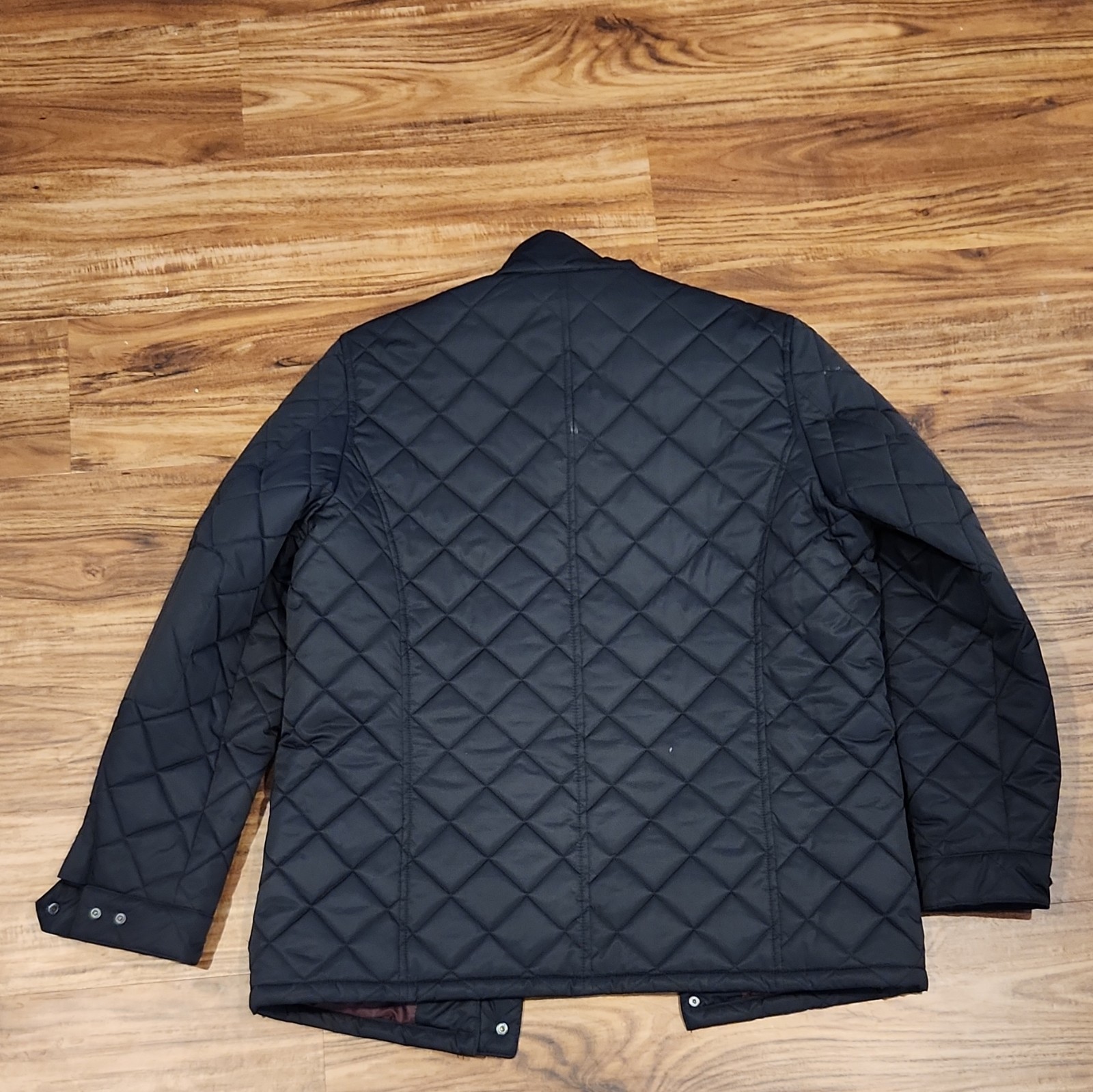 Perry Ellis Portfolio Men’s Black Quilted Snap Jacket Stand-Up Collar L