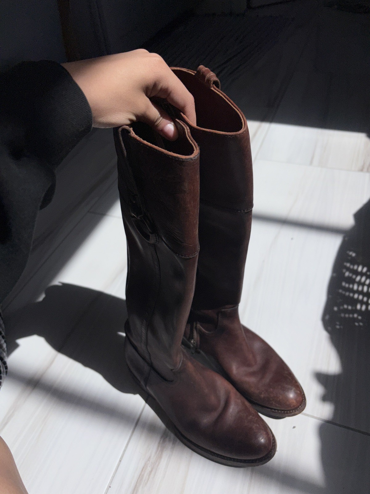 Frye Jamie Ring Tall brown/burgundy leather boots Size 6.5 Women’s