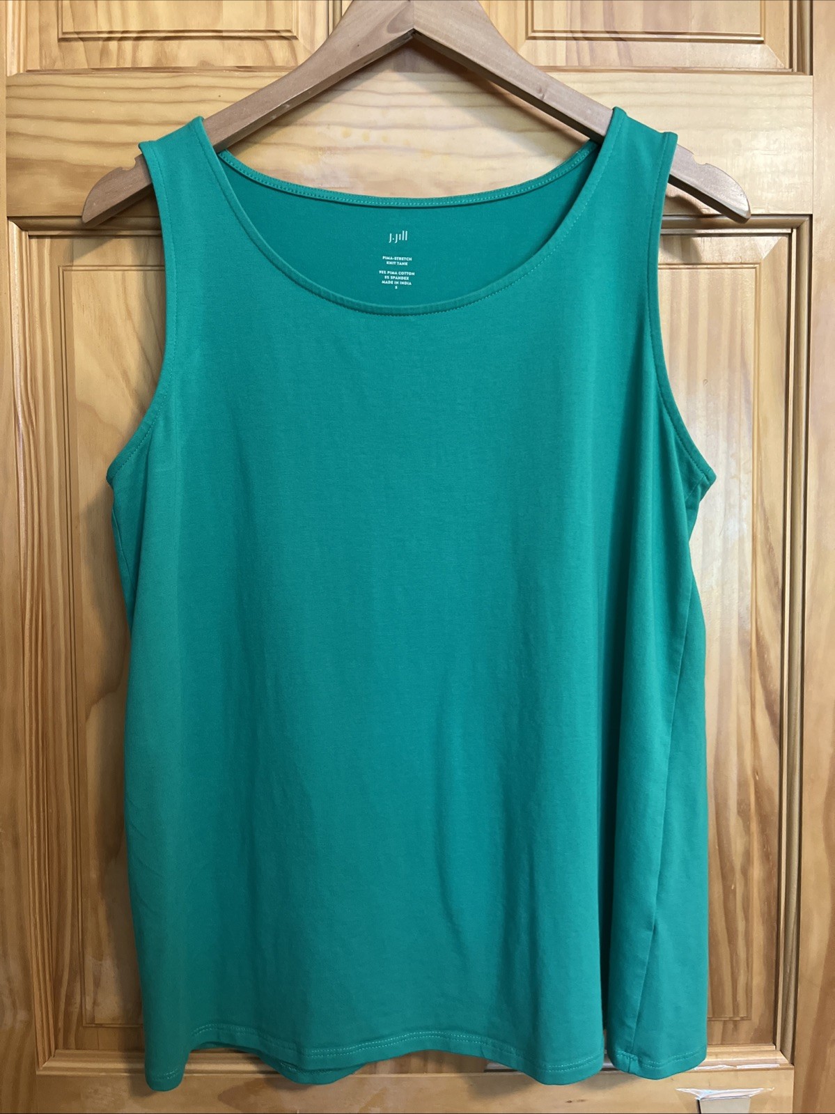 J Jill Pima-Stretch Knit Tank Small Sleeveless Top Green