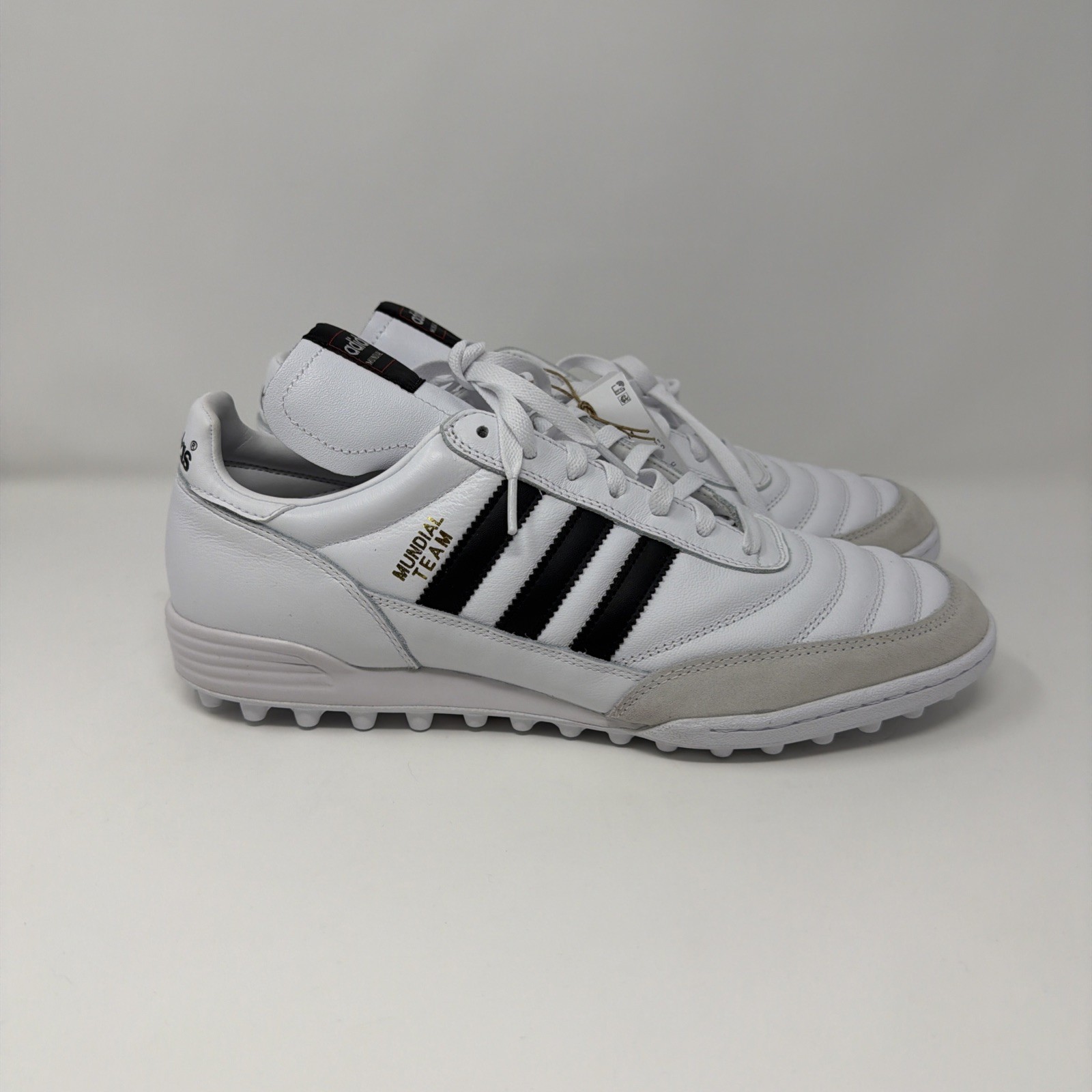 adidas Mundial Team Leather Mens Turf Soccer Shoes White ID4053 US Size 11.5
