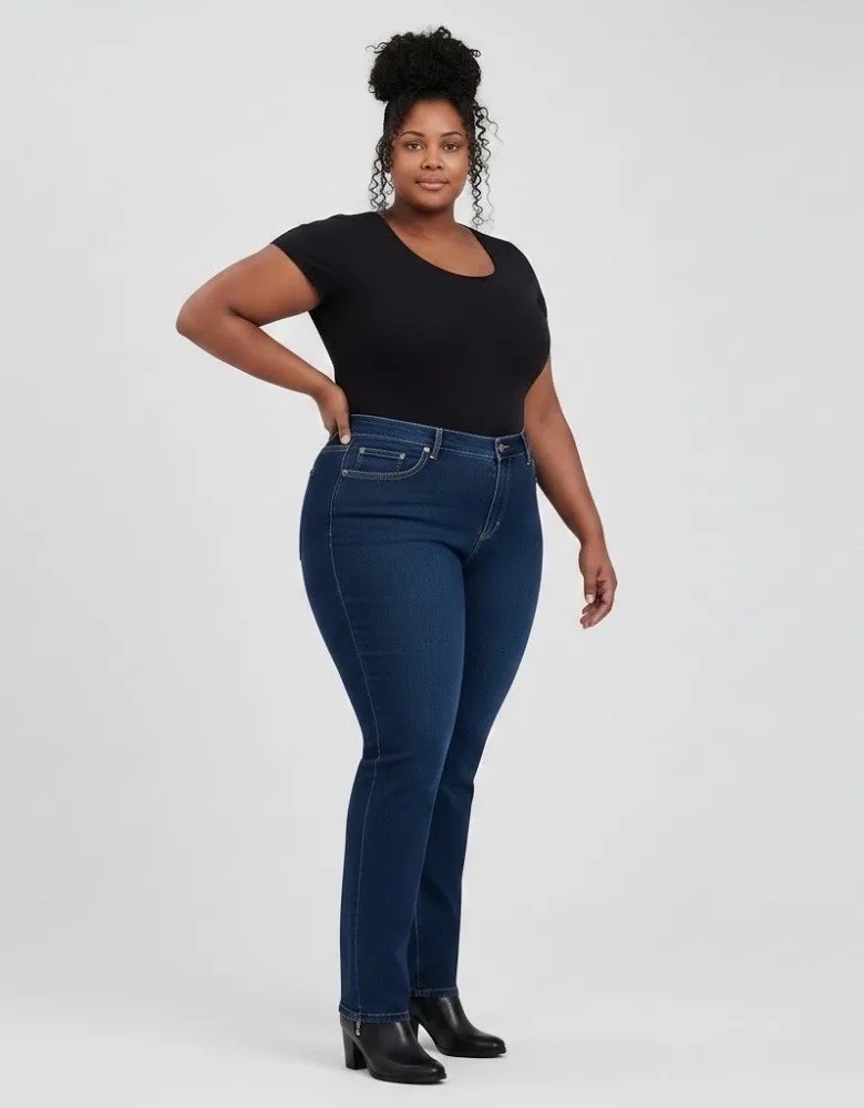 Gloria Vanderbilt Women’s Dark Wash Blue Stretch Straight High Rise Jeans 16