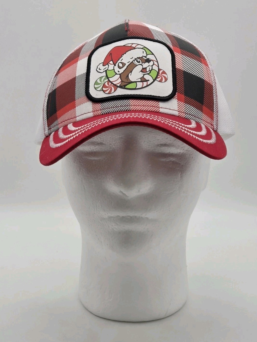 Buc-ee’s Beaver Christmas Holiday Plaid Trucker Hat Snapback Cap Unisex