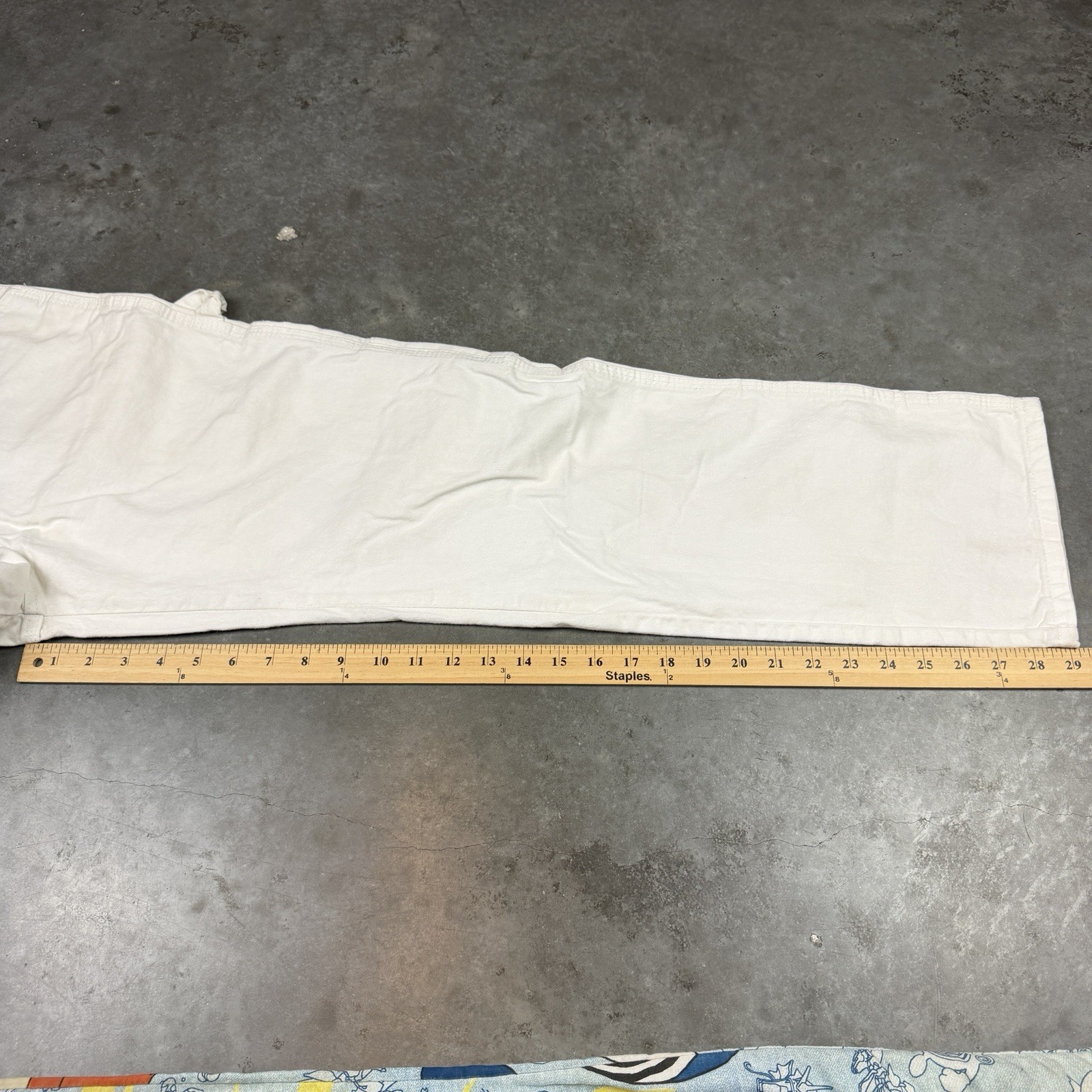 Dickies Carpenter Pants Mens 30×29 White Workwear Flaws Preowned