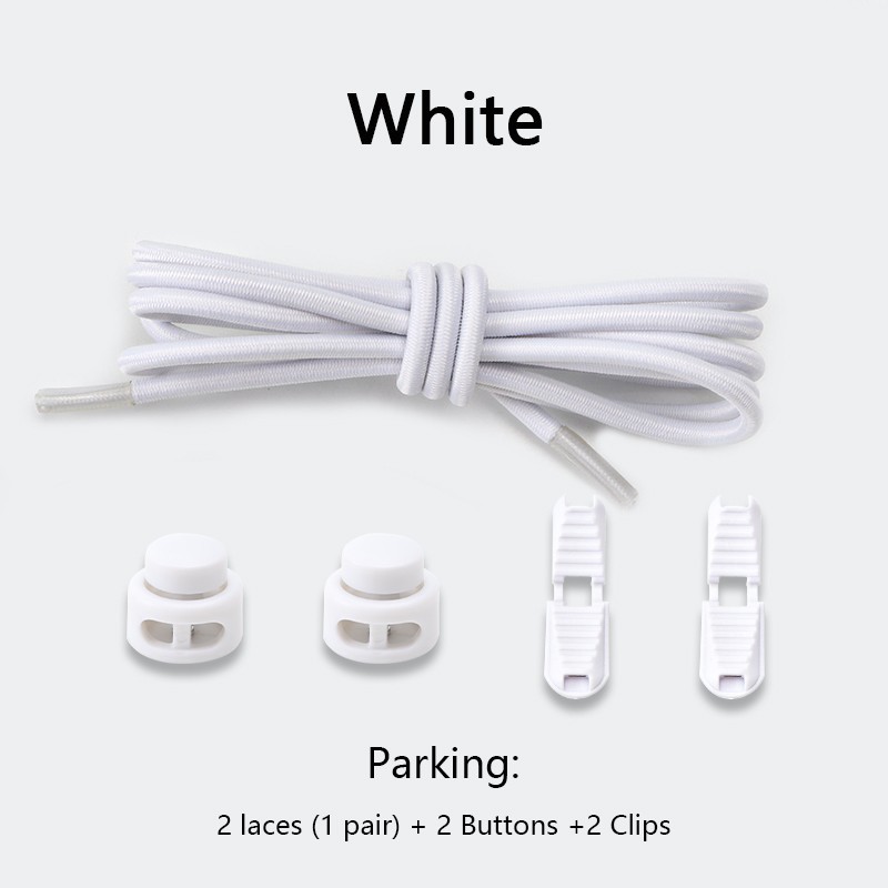 No Tie Elastic Shoelaces Lock Laces Shoe Strings Sports w/ Locking Toggle
