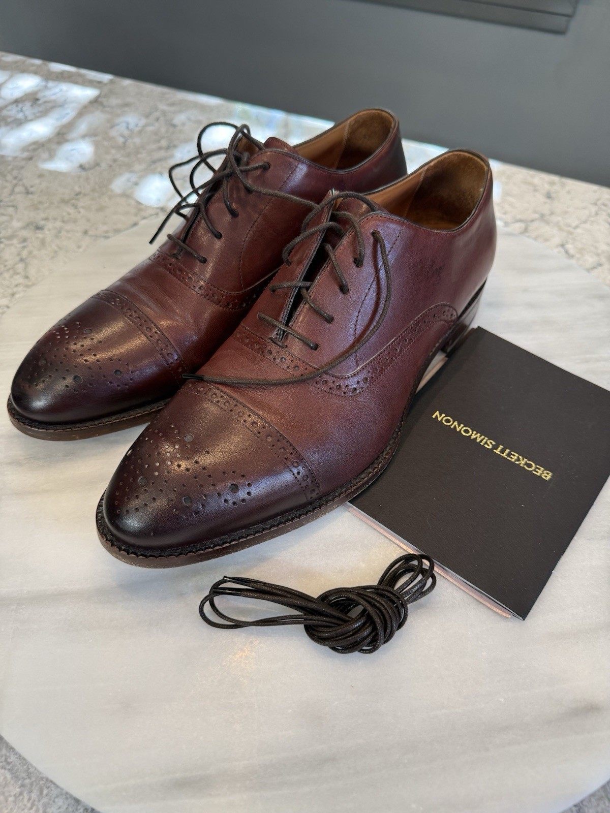 Beckett Simonon | Men’s Vasco Oxford Dress Shoes | Bordeaux (Reddish) | Size 10