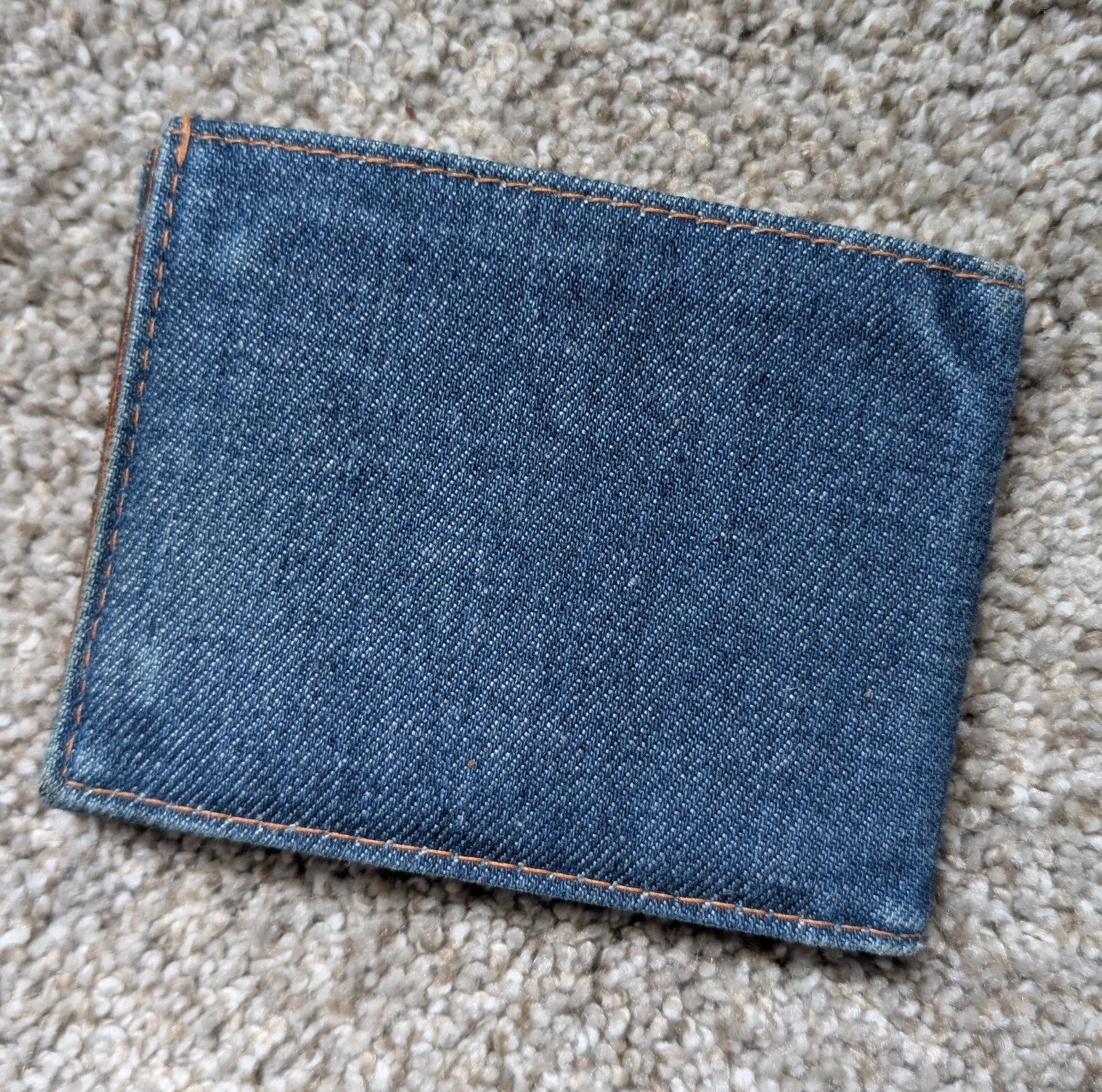 Vintage Levi Strauss denim leather wallet bifold two horse patch steerhide USA