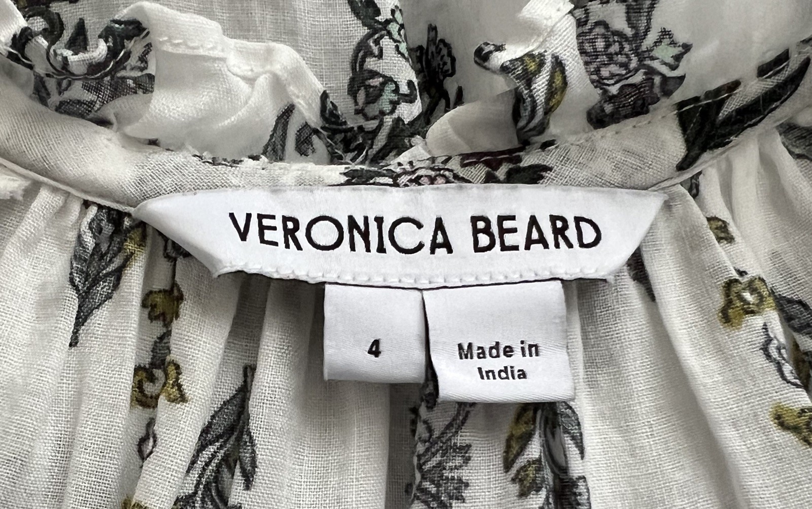 Veronica Beard Zee Printed Mini Dress In White/Multicolor Size 4 Sample